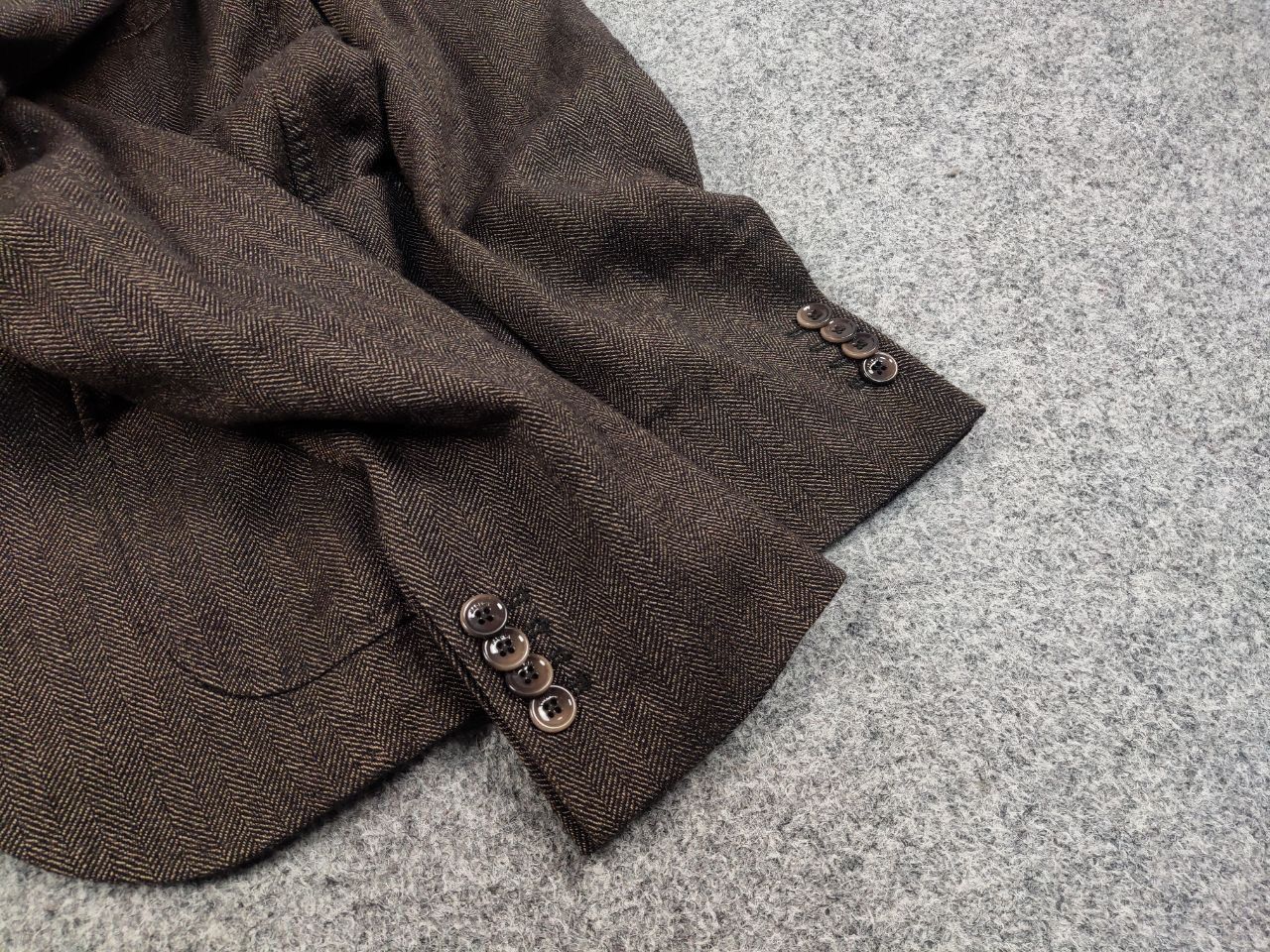 Paoloni Paoloni Design Brown Texture Wool Blend Blazer Jacket Size US M / EU 48-50 / 2 - 13 Thumbnail