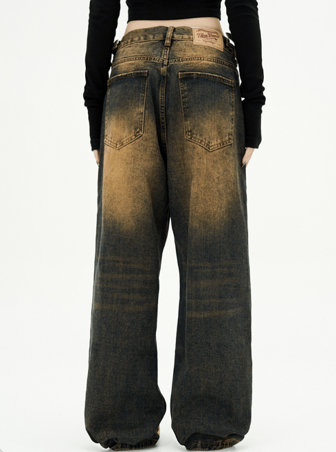 Japanese Brand × Jean Vintage distressed loose wide-leg men's Cleanfit jeans Size US 32 / EU 48 - 6 Thumbnail