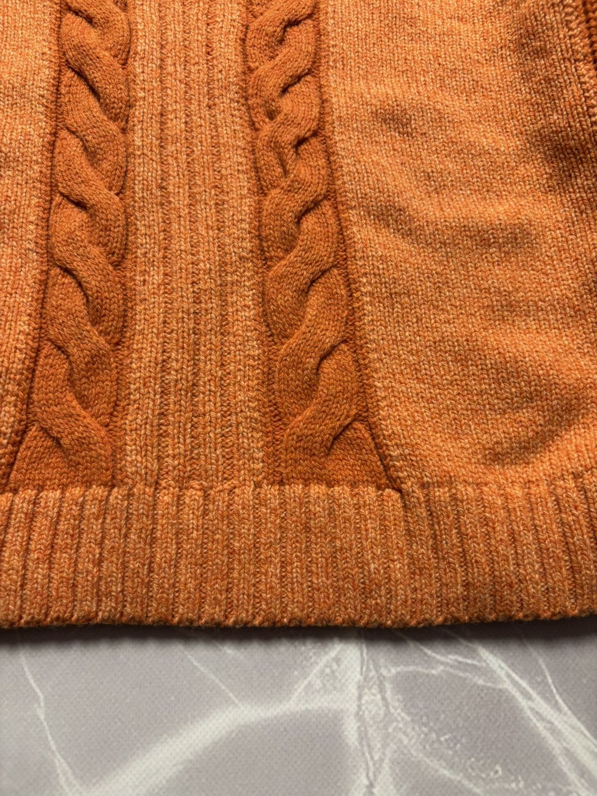 Carlo Colucci Carlo Colucci Sweater Cable Knit Wool Vintage Orange Mens 52 Size US L / EU 52-54 / 3 - 6 Thumbnail
