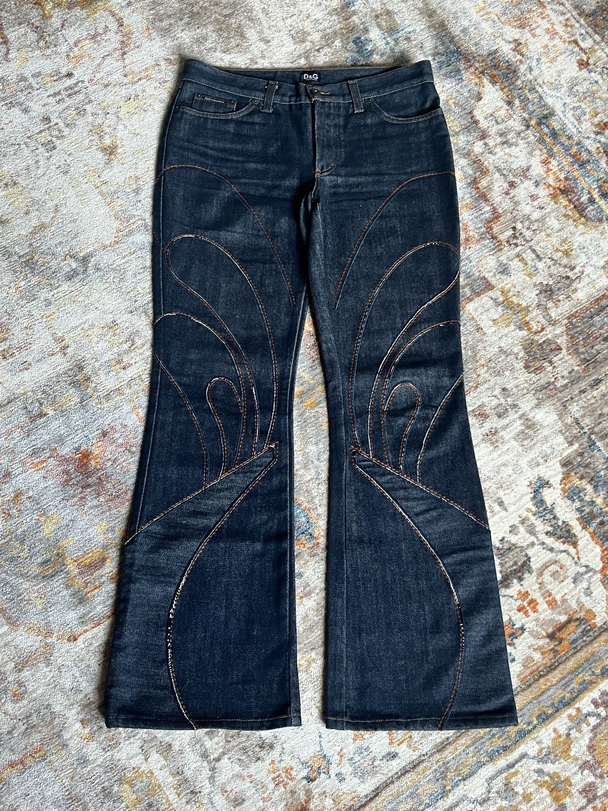 Dolce & Gabbana D&G Butterfly Flared Denim Size 28" / US 6 / IT 42 - 1 Thumbnail
