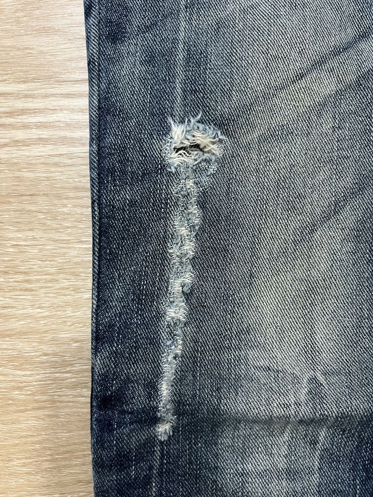 MIDAS Distressed Faded Dark Blue Flare Jeans