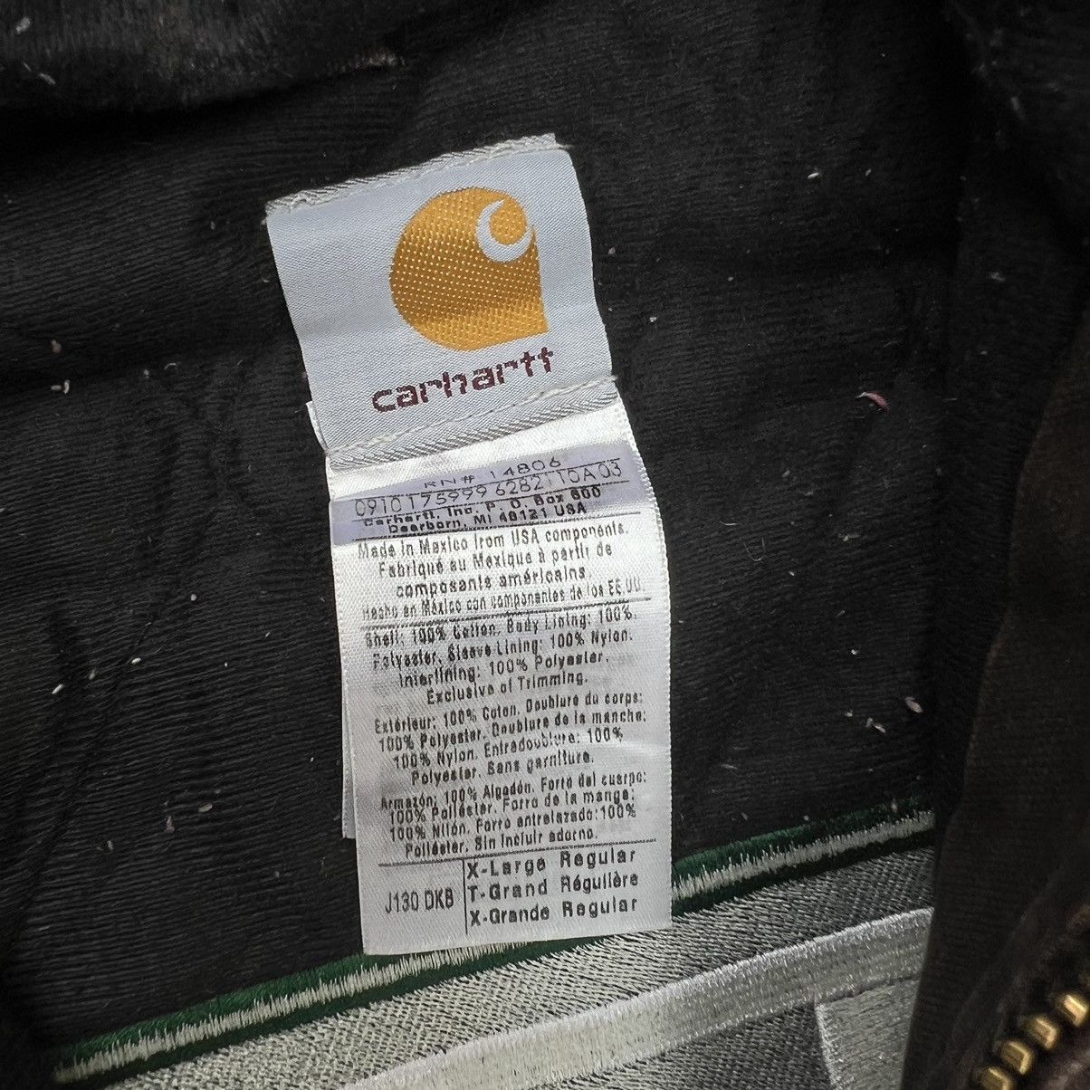 Carhartt × Vintage Vintage Carhartt Active Jacket Dark Brown J130DKB Size US XL / EU 56 / 4 - 4 Thumbnail