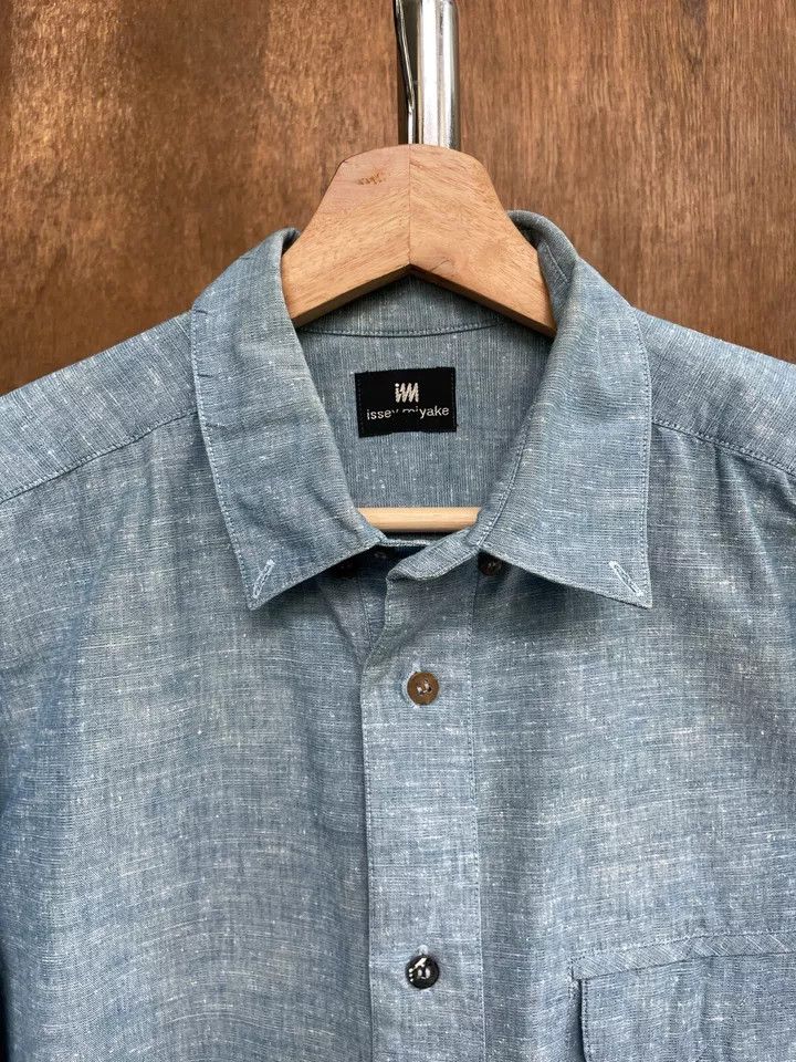 Issey Miyake Issey Miyake Light Blue Shirt Size US M / EU 48-50 / 2 - 2 Thumbnail