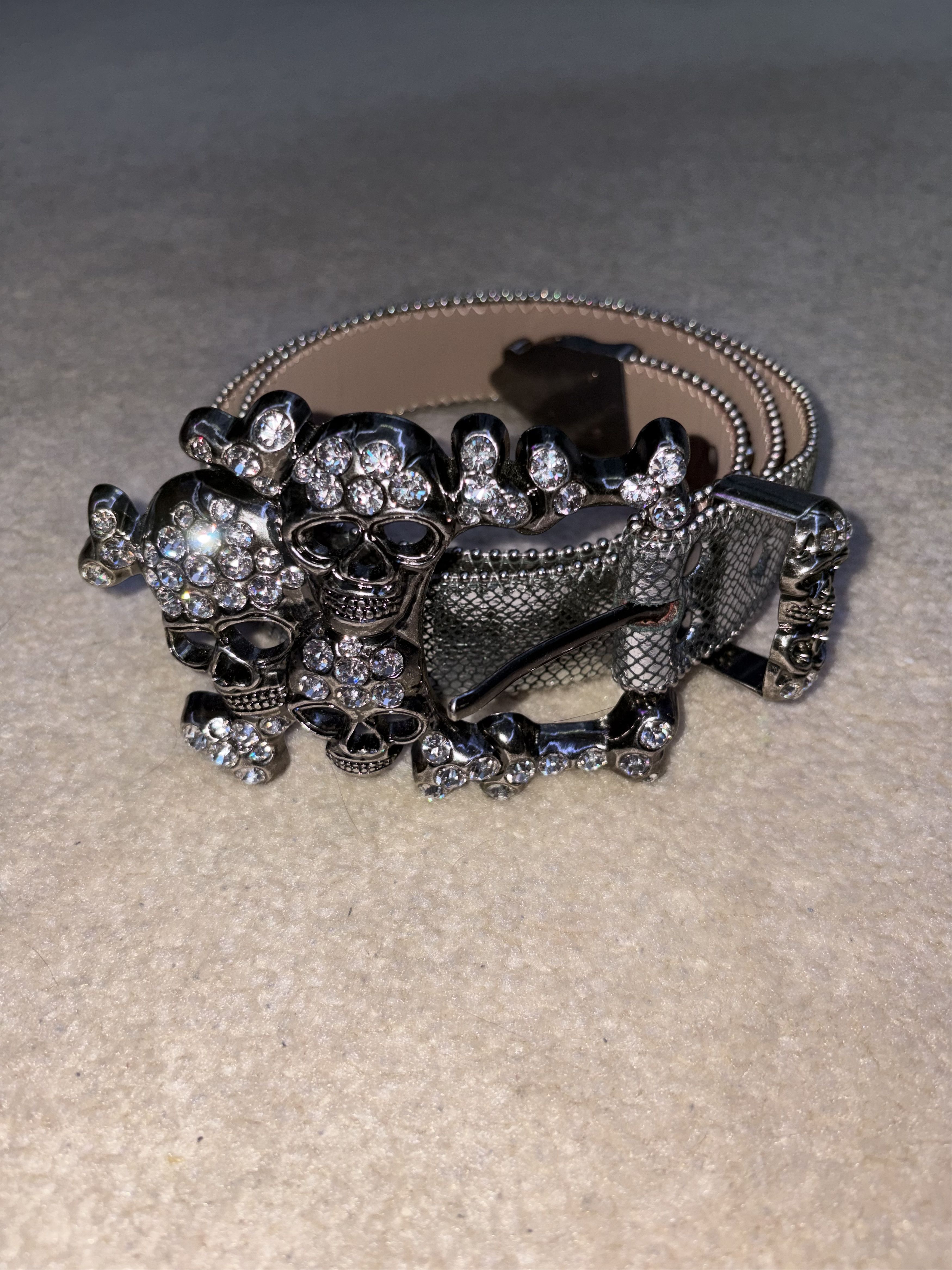 BB Simon Silver Skull Pile Belt