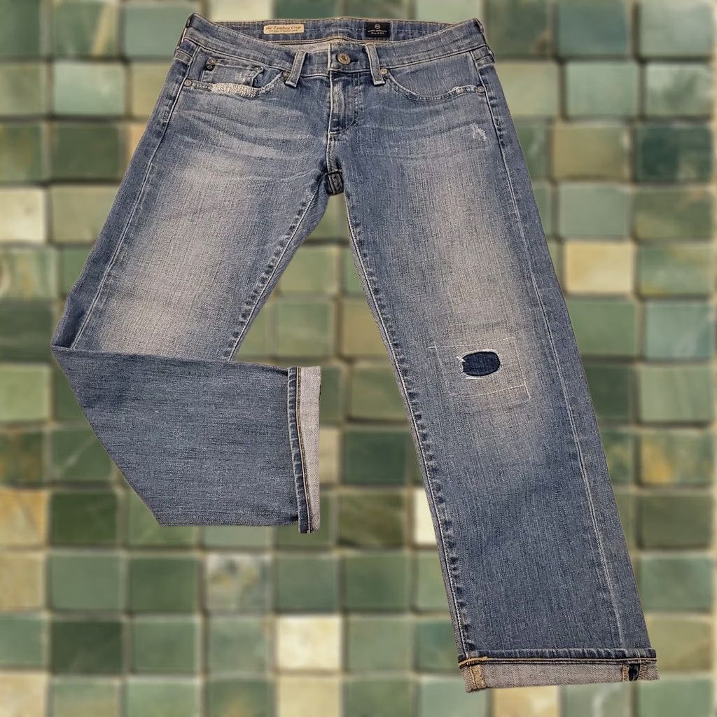 Vintage AG Adriano Goldschmied Jeans Womens 26 Blue Tomboy Crop Denim Relaxed USA Made Size 26" / US 2 / IT 38 - 1 Thumbnail