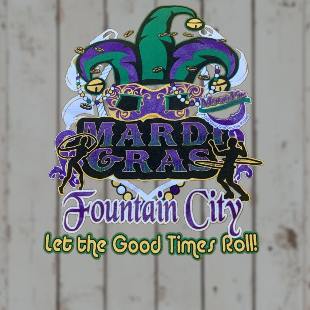 Vintage Gold Mardi Gras Mobile AL Fountain City T-Shirt Mens Medium Size US M / EU 48-50 / 2 - 1 Thumbnail