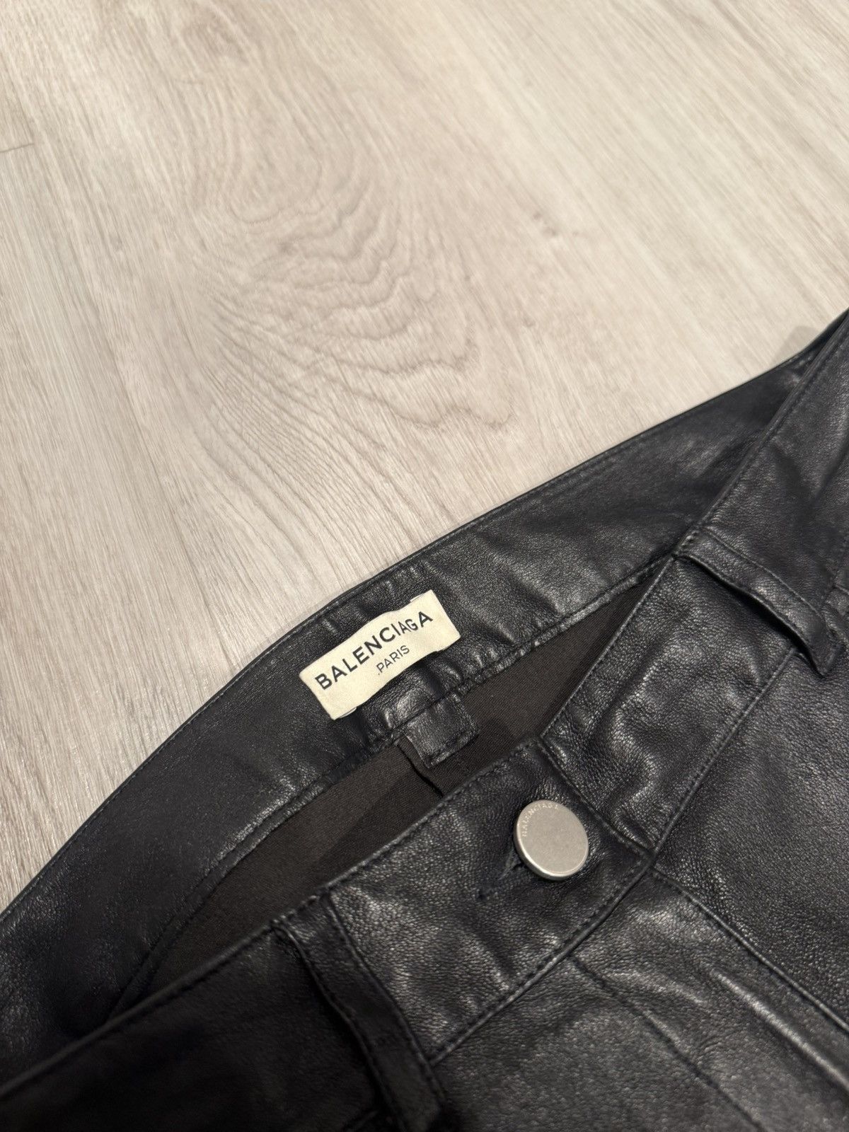 Balenciaga s/s 2015 leather denim cut pants!! Size US 28 / EU 44 - 6 Thumbnail