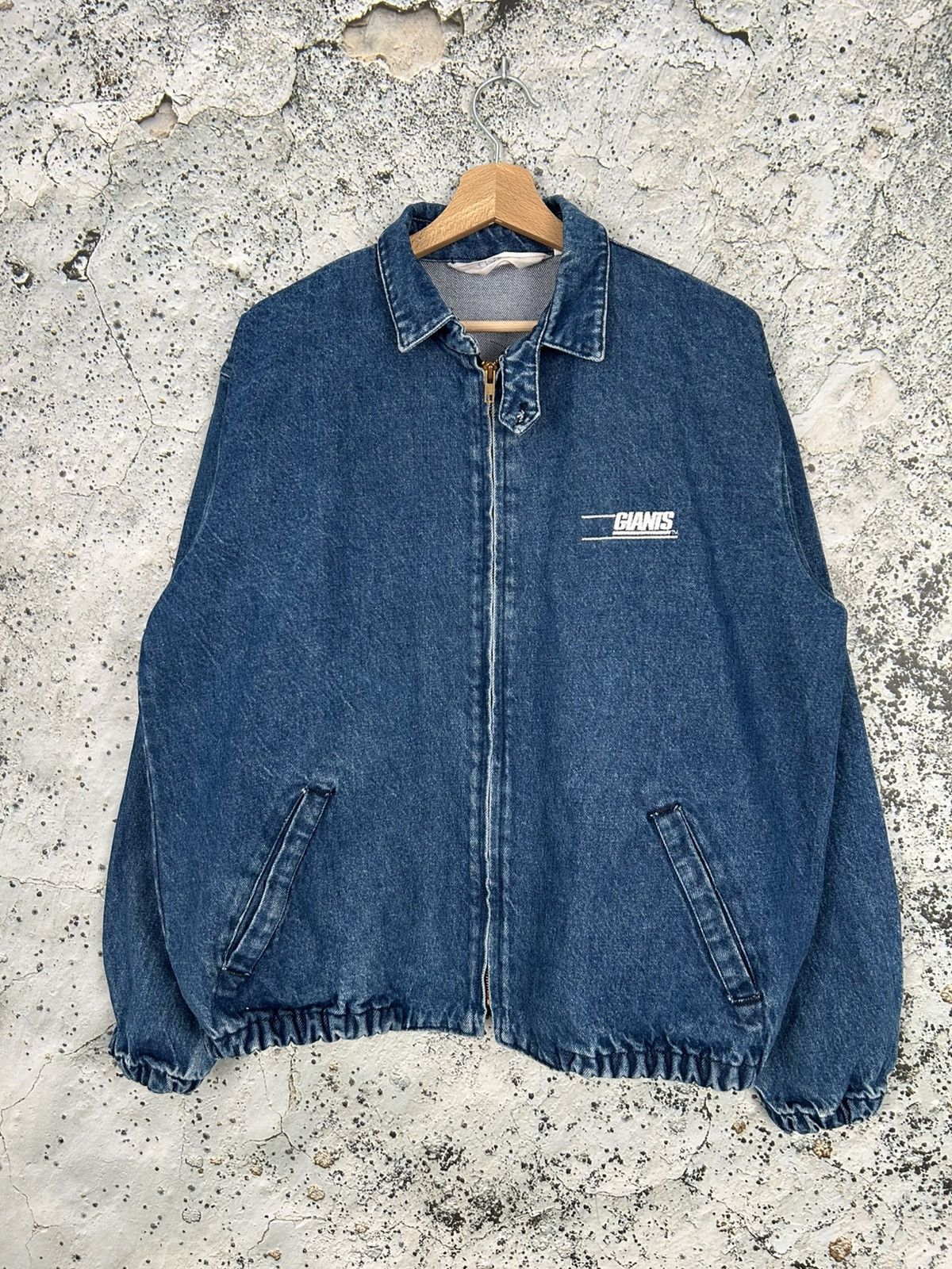 Vintage Vintage New York Giants Chalk Line Denim Jacket 90s NFl Size US L / EU 52-54 / 3 - 1 Thumbnail