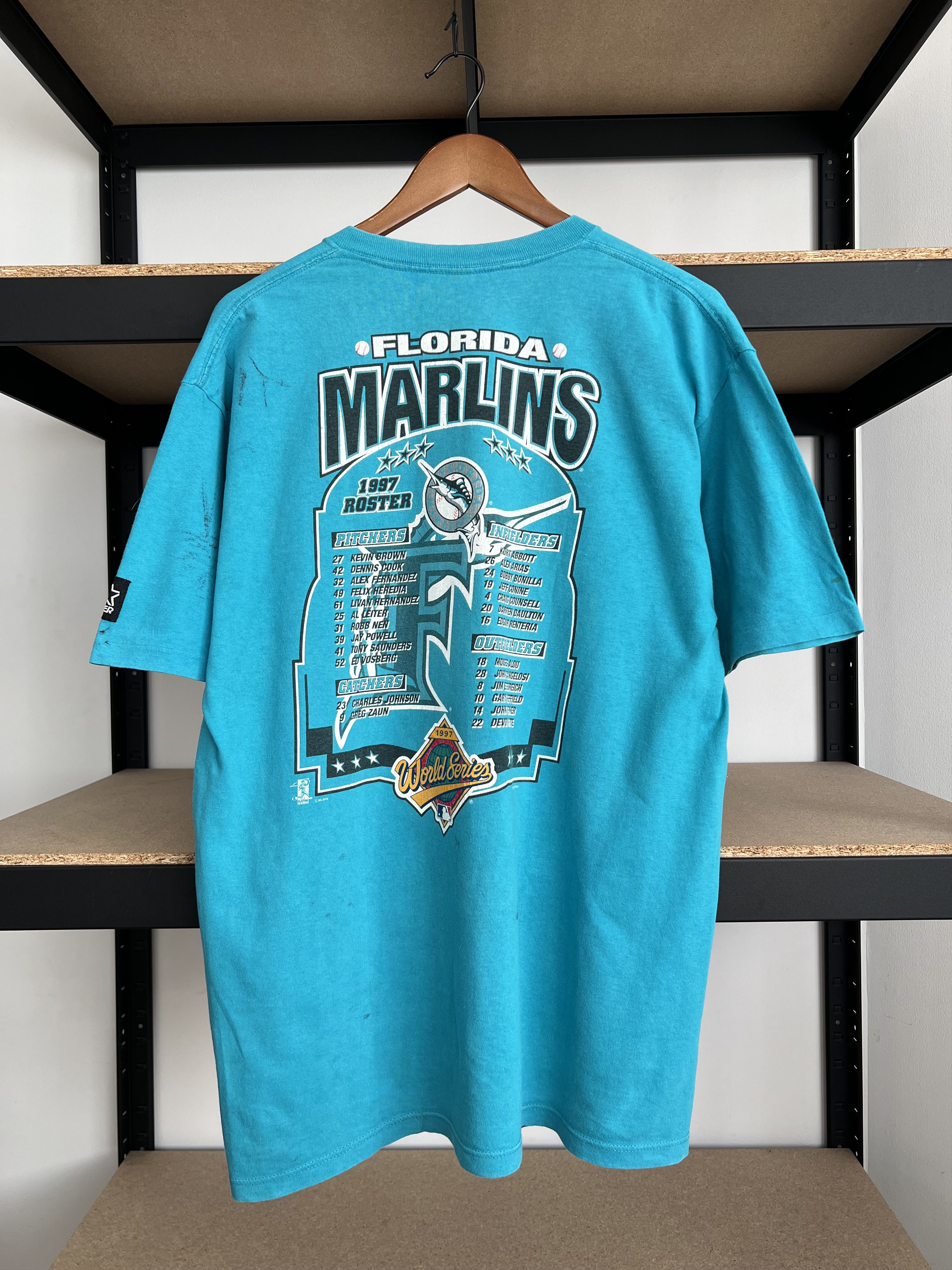 MLB Vintage 1997 Florida Marlins World Series MLB T-shirt Size US XL / EU 56 / 4 - 2 Thumbnail