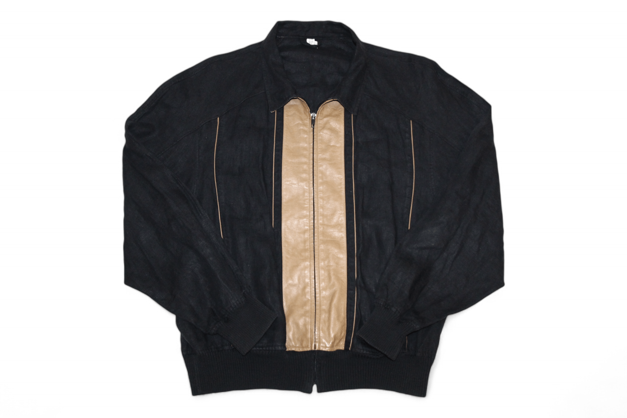 Kiton 🔥Schiatti & Co. luxury design raw linen leather trim bomber Size US M / EU 48-50 / 2 - 1 Thumbnail