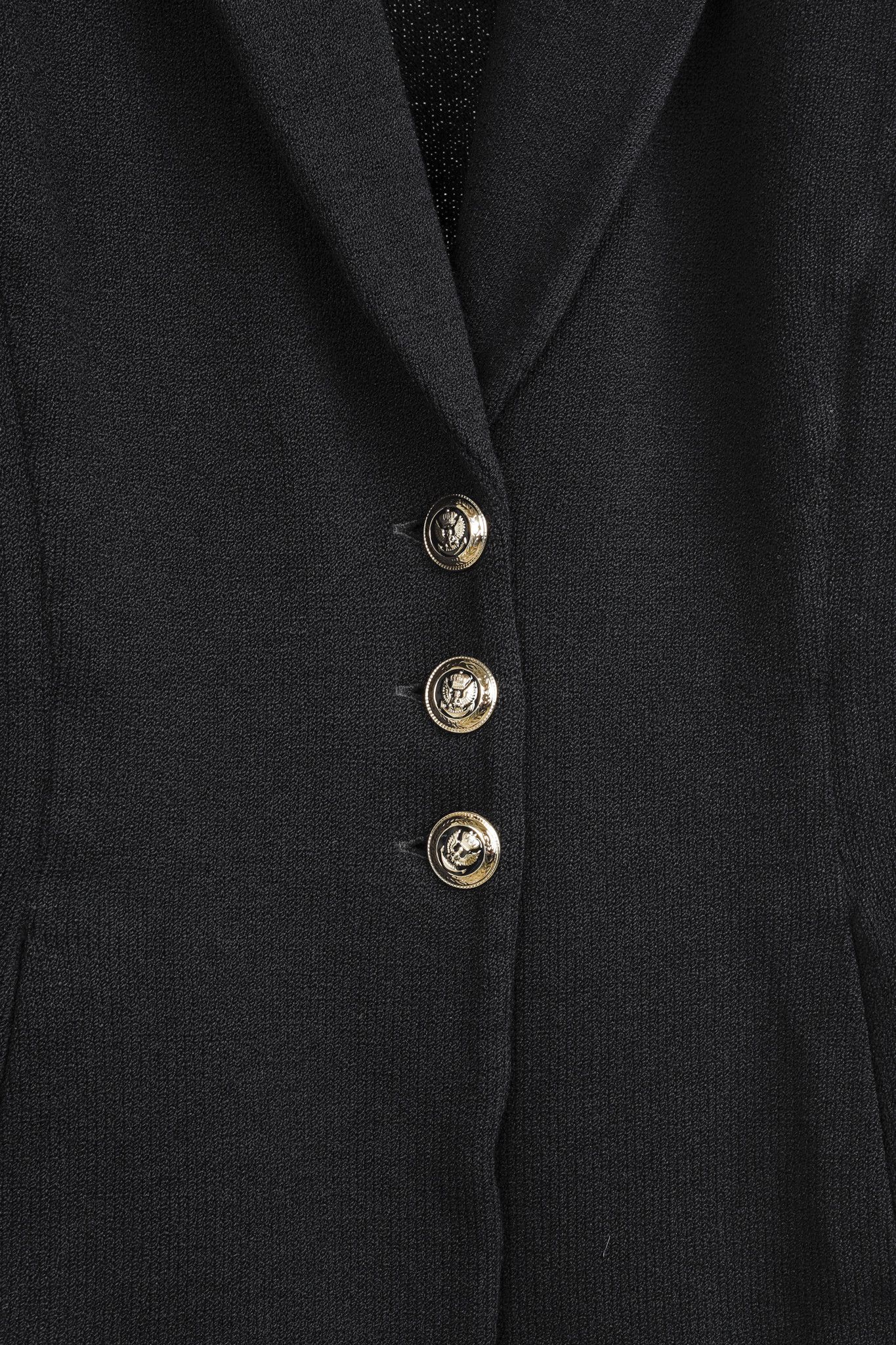 Other St. John 2002 Golden Eagle Button Black Knit Blazer Size L / US 10 / IT 46 - 8 Thumbnail