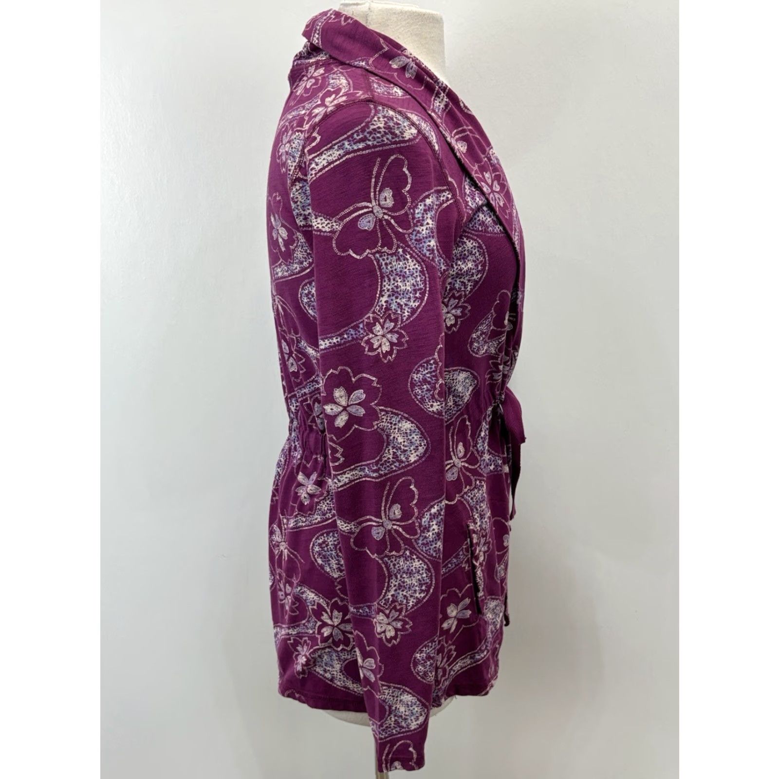 Lucky Brand VINTAGE Lucky Brand Jingo Wrap Jacket Womens Small Purple Butterfly Tie Waist Y2K Size S / US 4 / IT 40 - 4 Thumbnail