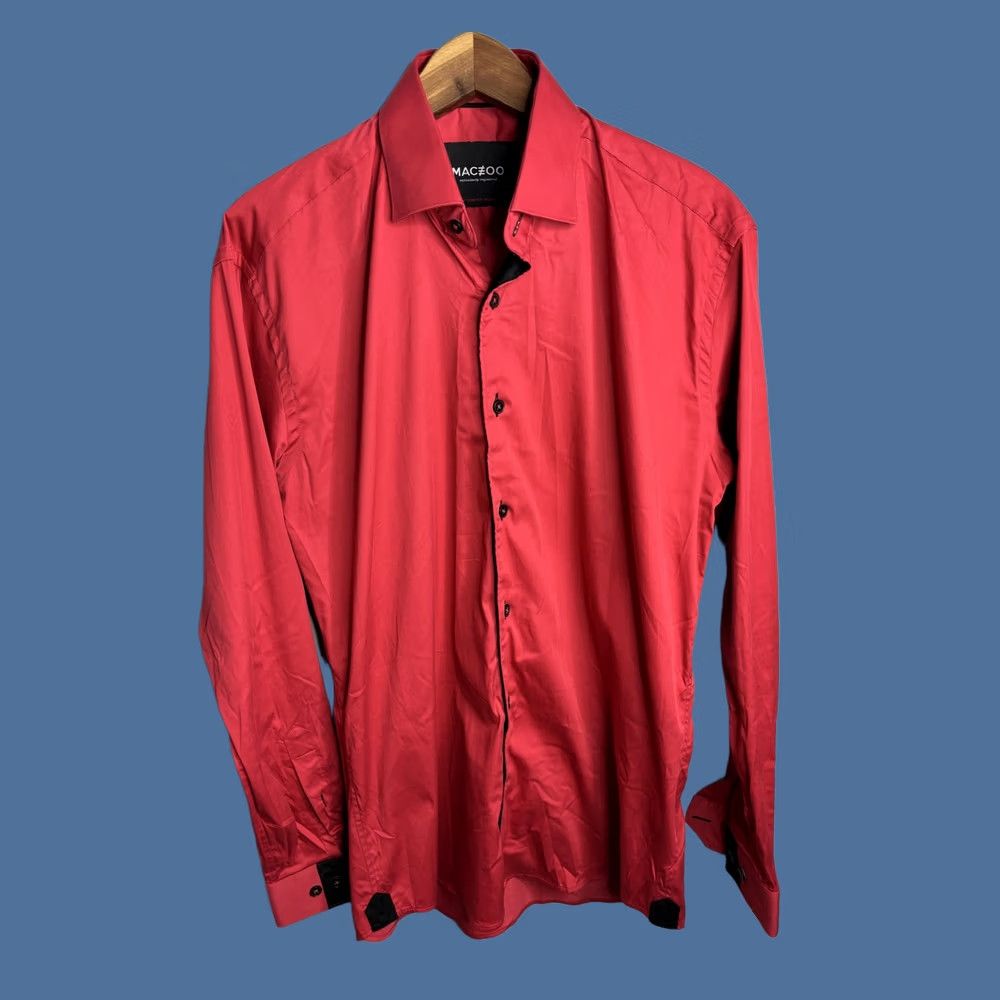 Maceoo Maceoo Shirts Mens Small Red 4-Way Stretch Dress Long Sleeve Button Up Collared Size 36R - 1 Thumbnail