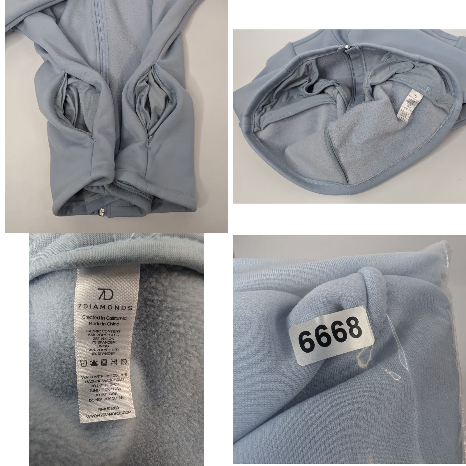 Vintage 7 Diamonds Womens Jacket Sz Small Full Zip Outdoor Mineral Blue Slim Knit Pockets Short Sleeve/Long Sleeve Casual Coat Mens? Size S / US 4 / IT 40 - 8 Thumbnail
