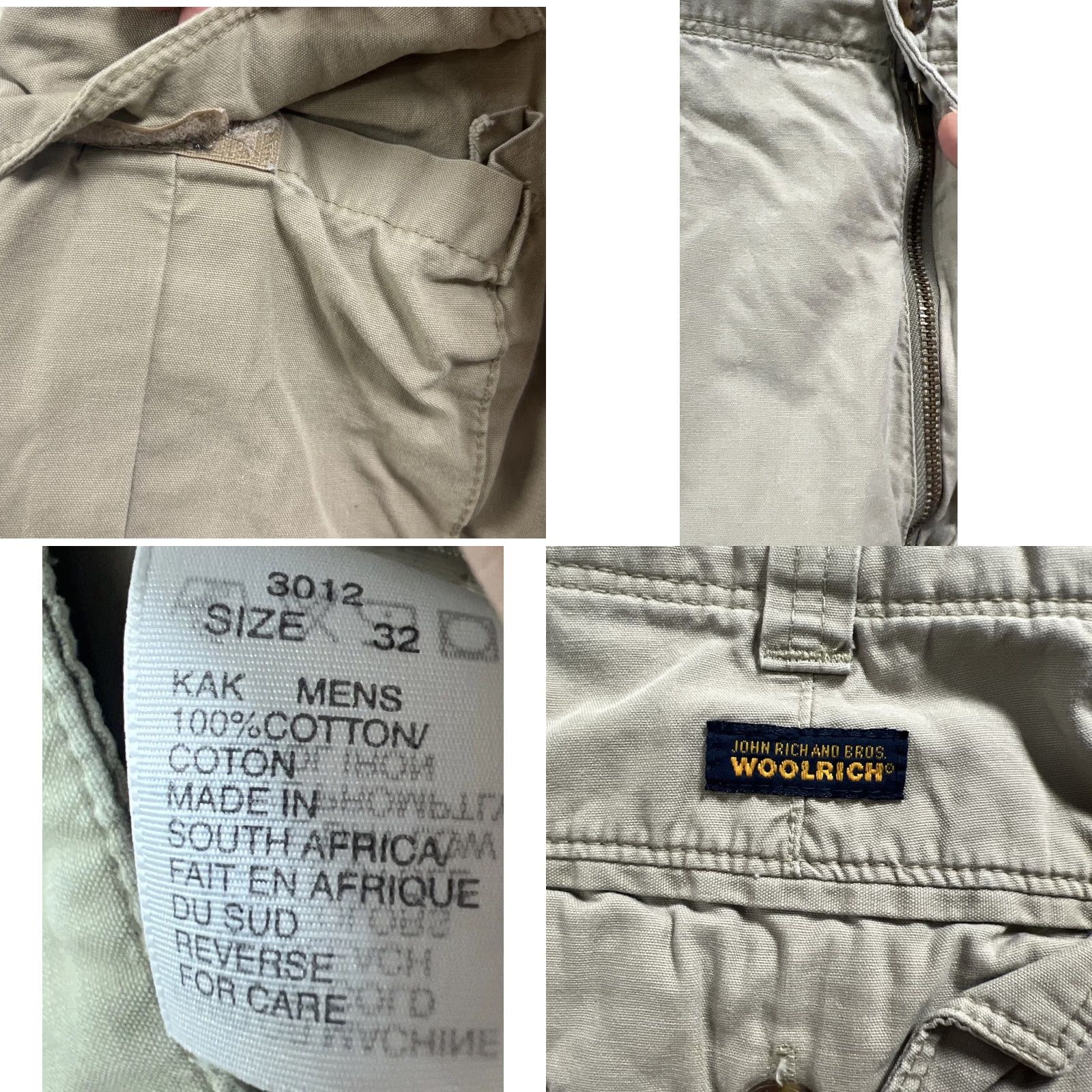 Vintage Woolrich Cargo Shorts Khaki 100% Cotton Zip Fly Casual Size 32 Mens Short Regular Rise Mid Cargo Pockets Logo Size US 32 / EU 48 - 8 Thumbnail