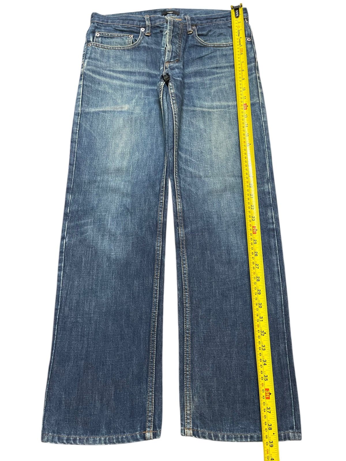 Yohji Yamamoto Vintage Ined By Yohji Yamamoto Faded Wash Whiskers Loose Fit Size US 31 - 13 Thumbnail