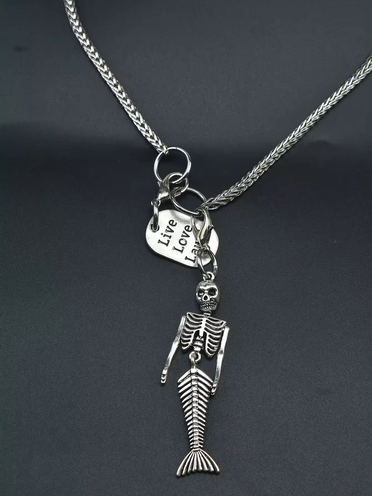 Other 4mm square foxtail necklace skeleton mermaid pendant Size ONE SIZE - 3 Thumbnail