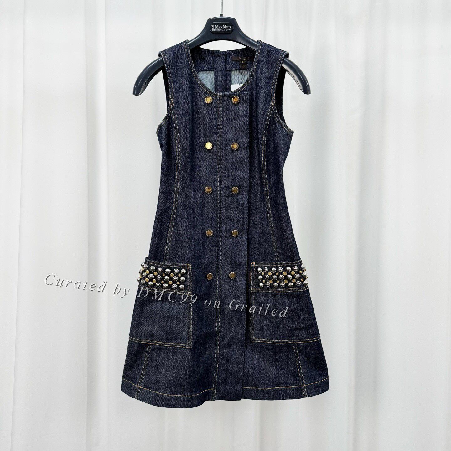 Louis Vuitton Louis Vuitton Double-Breasted Beaded Denim Dress Size XXS / US 00 / IT 34 - 1 Thumbnail