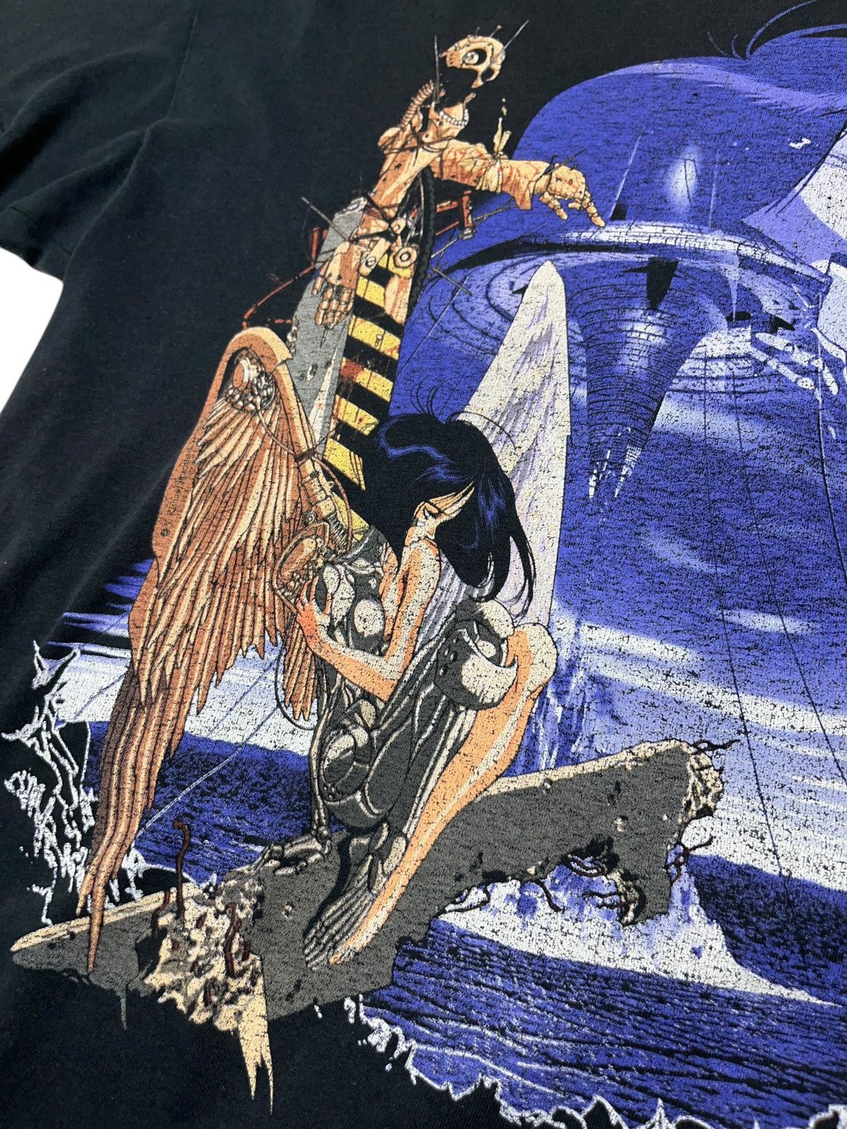 Anime Vintage 90s Alita Battle Angel Gunnm Anime T-shirt Ghost Size US L / EU 52-54 / 3 - 7 Thumbnail