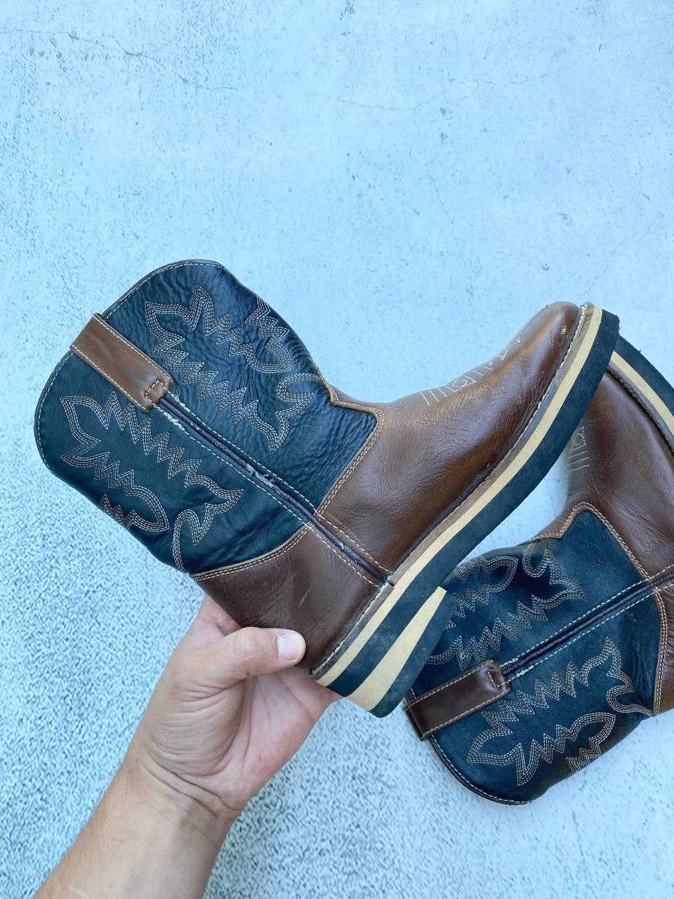 If Six Was Nine Vintage As 98 style Faded Cowboy Biker High Boots Size US 5 / IT 35 - 17 Thumbnail