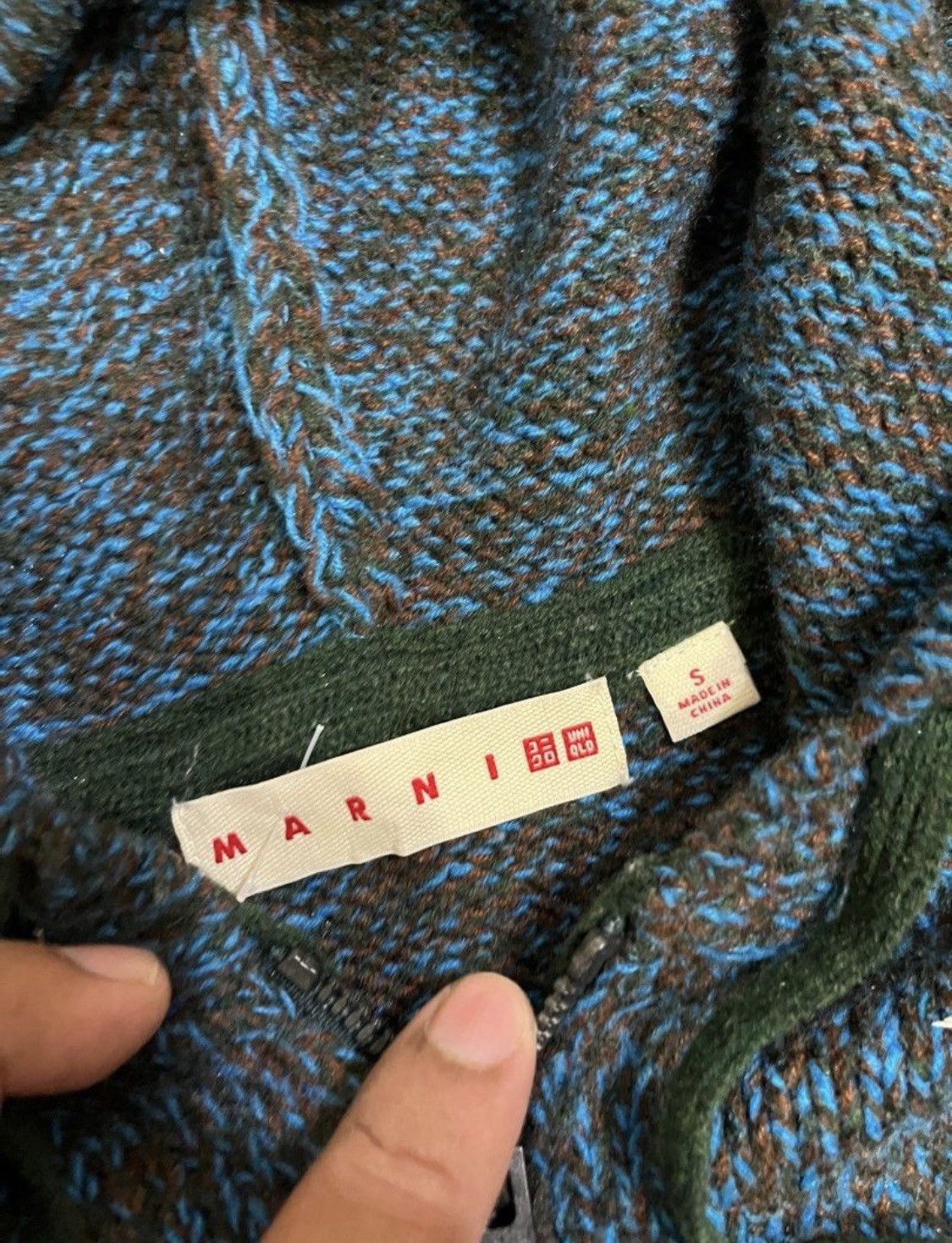 Marni Marni Knitted Zip Oversized Hoodie Sweater MIX COLOUR YARN Size US S / EU 44-46 / 1 - 6 Thumbnail