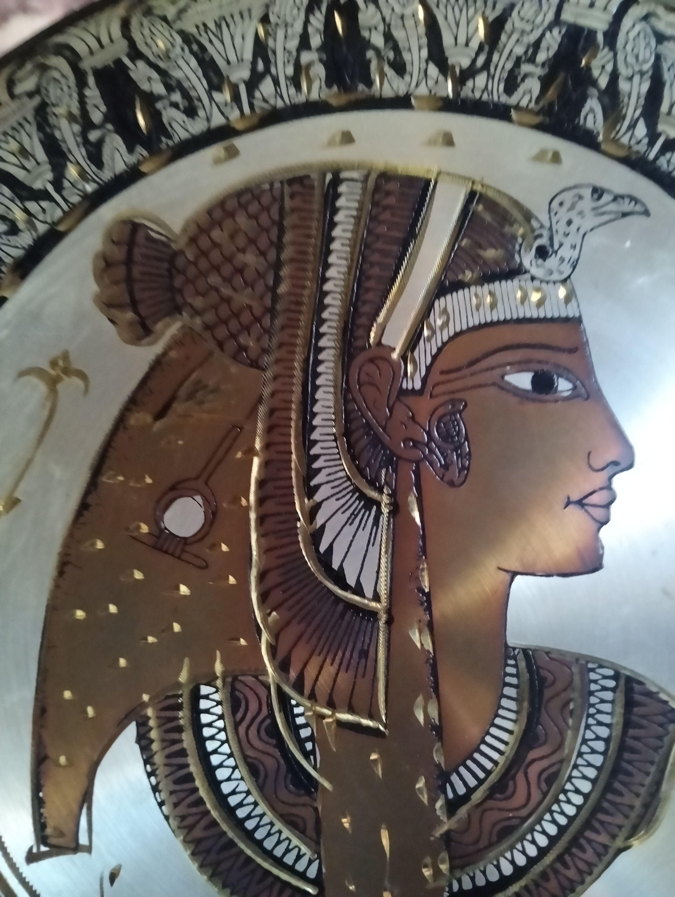 Other Egyptian Copper Wall Plate Handmade Pharaoh Cleopatra Design Size ONE SIZE - 5 Thumbnail