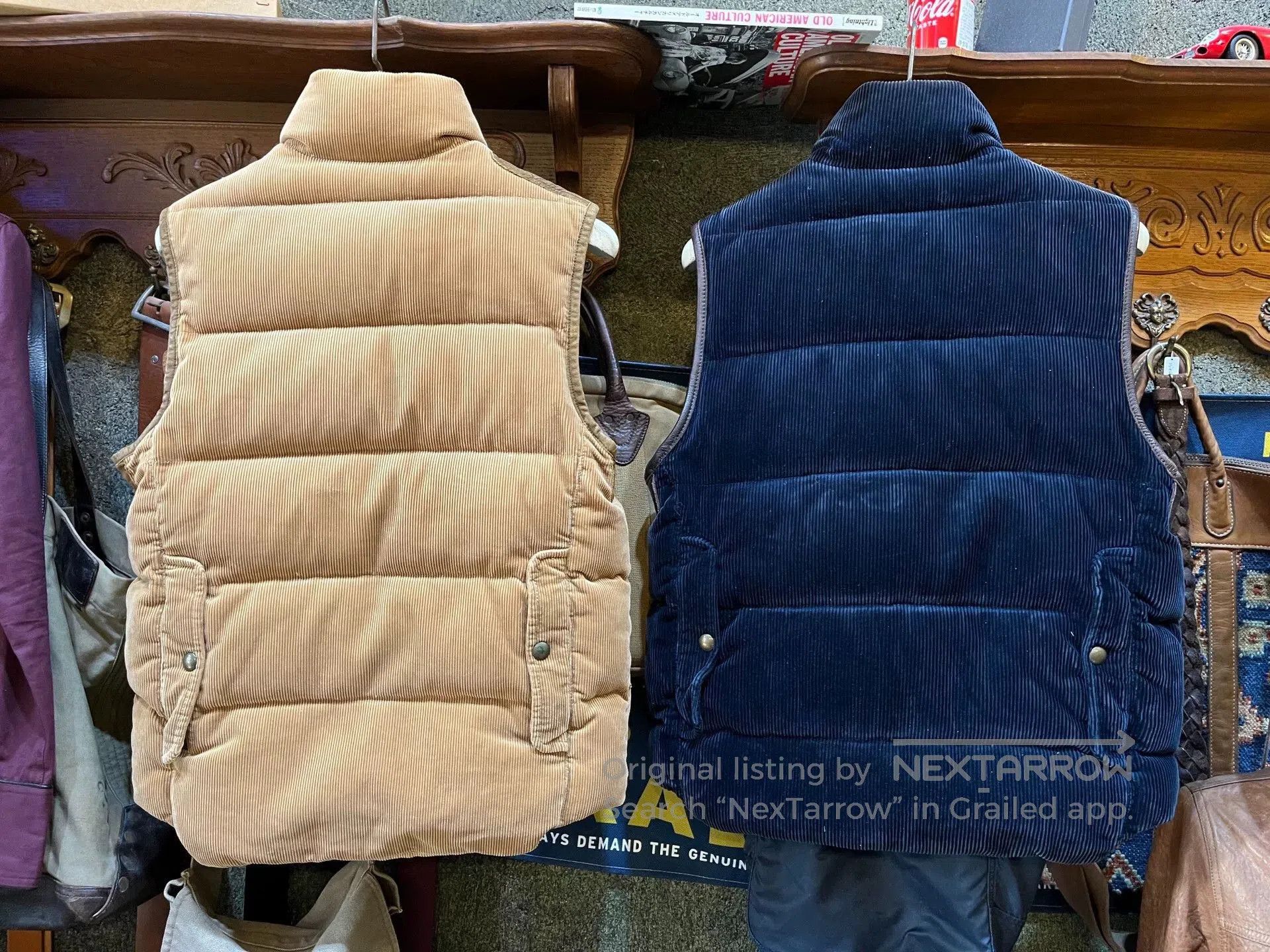 RRL Ralph Lauren Classic Corduroy and Leather Hunting Vest. Size US M / EU 48-50 / 2 - 2 Thumbnail