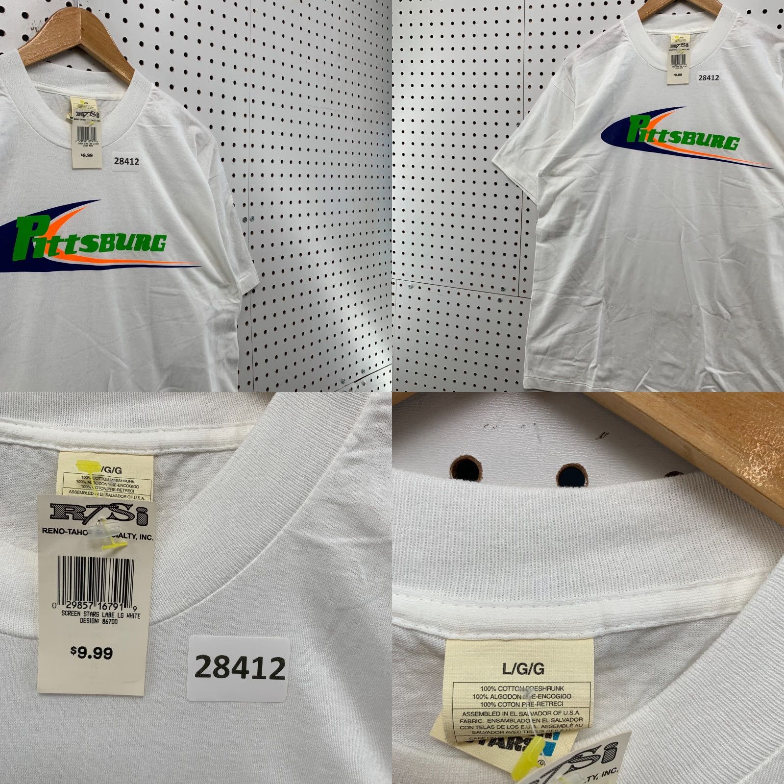 Vintage VINTAGE PITTSBURGH Kansas Shirt White Single Stitch Mens XL 22X29.5 80s Shirt 80s Men White Shirt-Cotton Polyester Size US XL / EU 56 / 4 - 8 Thumbnail