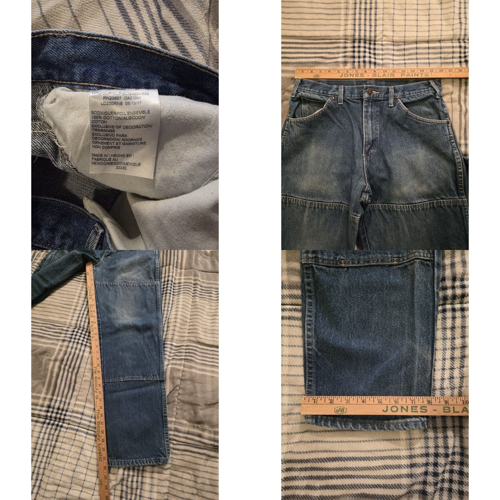 Dickies VINTAGE Dickies Double Knee Carpenter Denim Jeans Men 32x32 Blue Grunge Straight Relaxed Mid Rise 32in Inseam Size US 32 / EU 48 - 8 Thumbnail