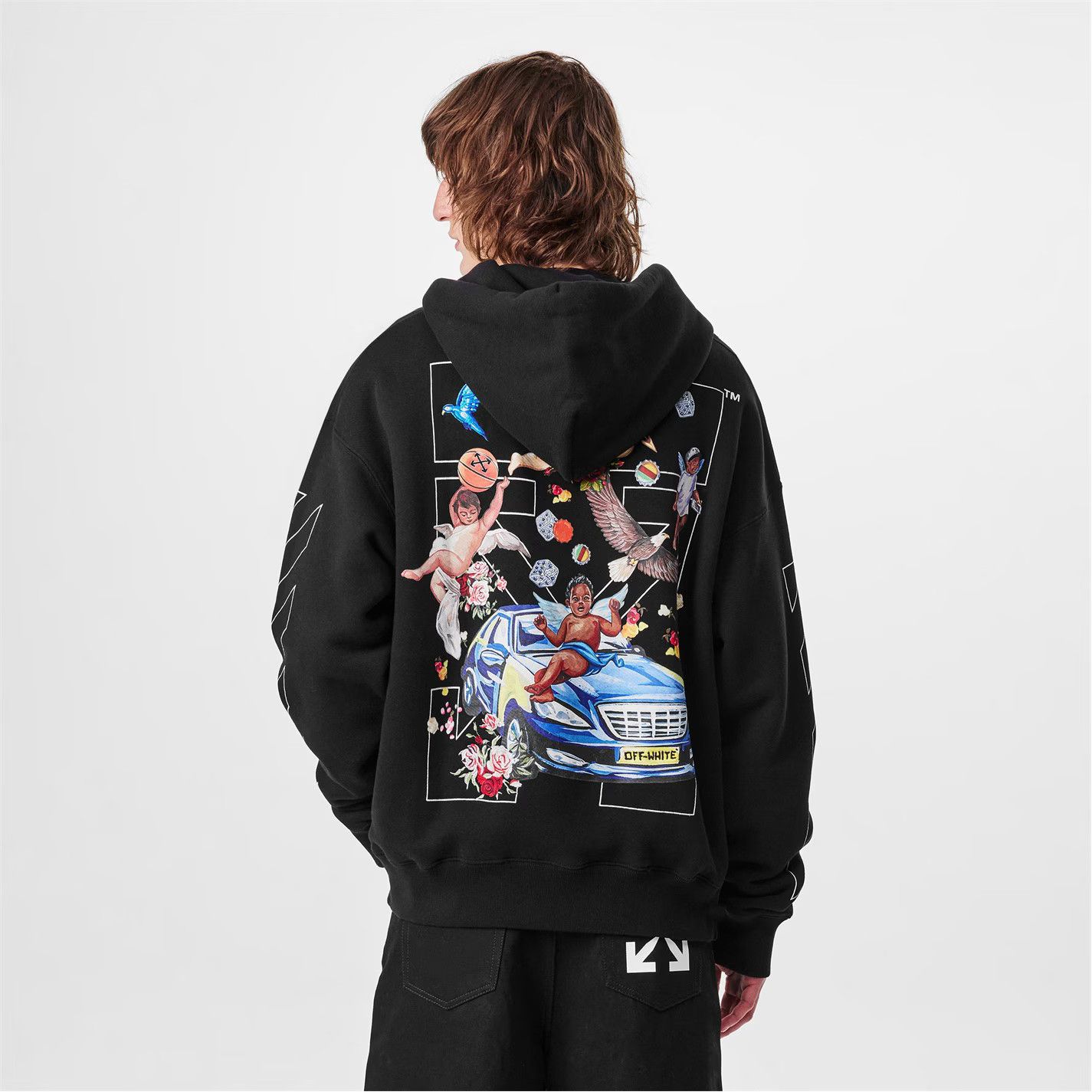 Off-White o1g2r1mq0226 Fresco Pull Over Hoodie In Black Size US L / EU 52-54 / 3 - 3 Thumbnail
