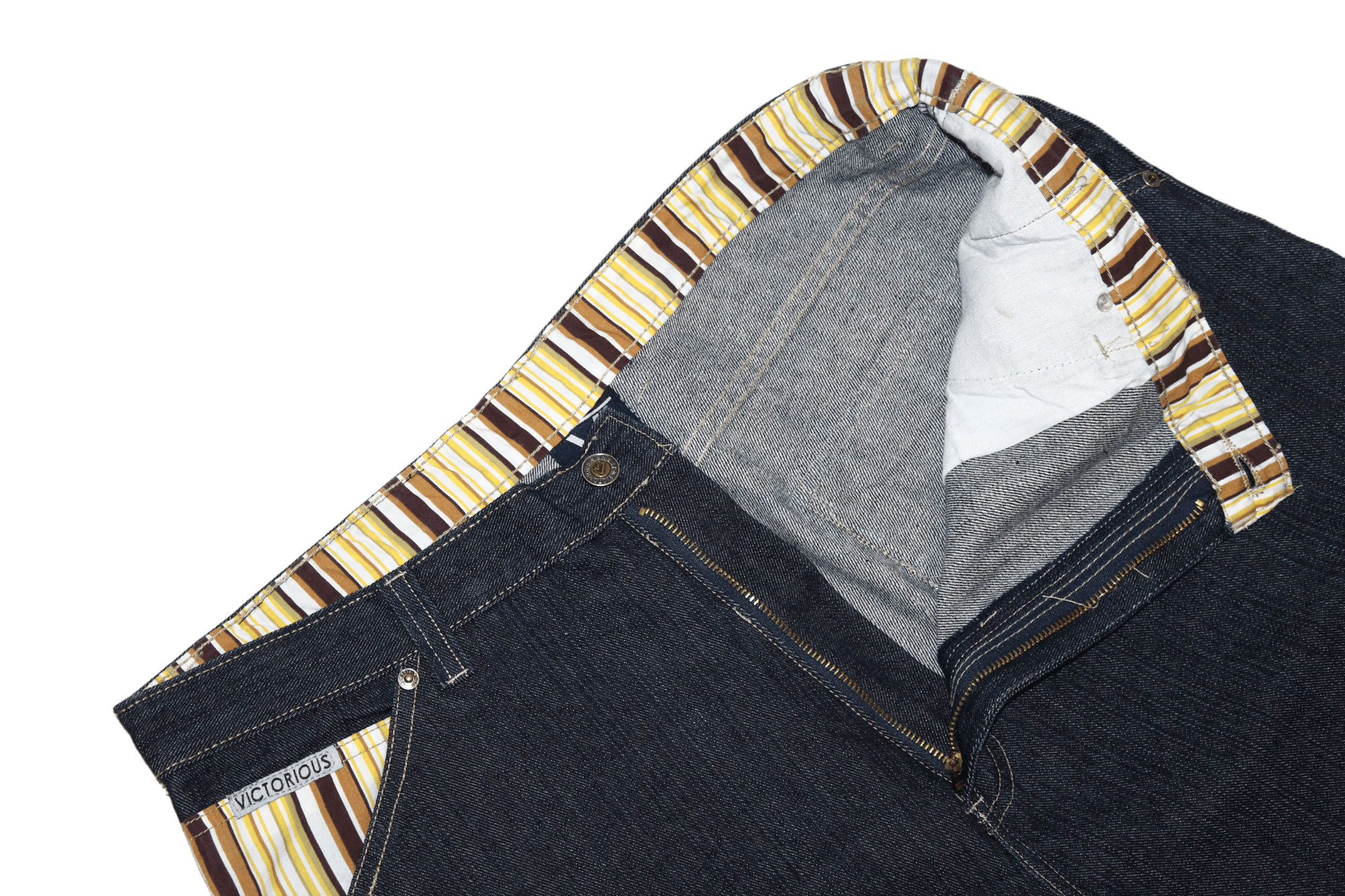 Japanese Brand VTG 🔥 Victorious Linen-Cotton Raw Denim Cargo Baggy Jeans Size US 36 / EU 52 - 7 Thumbnail