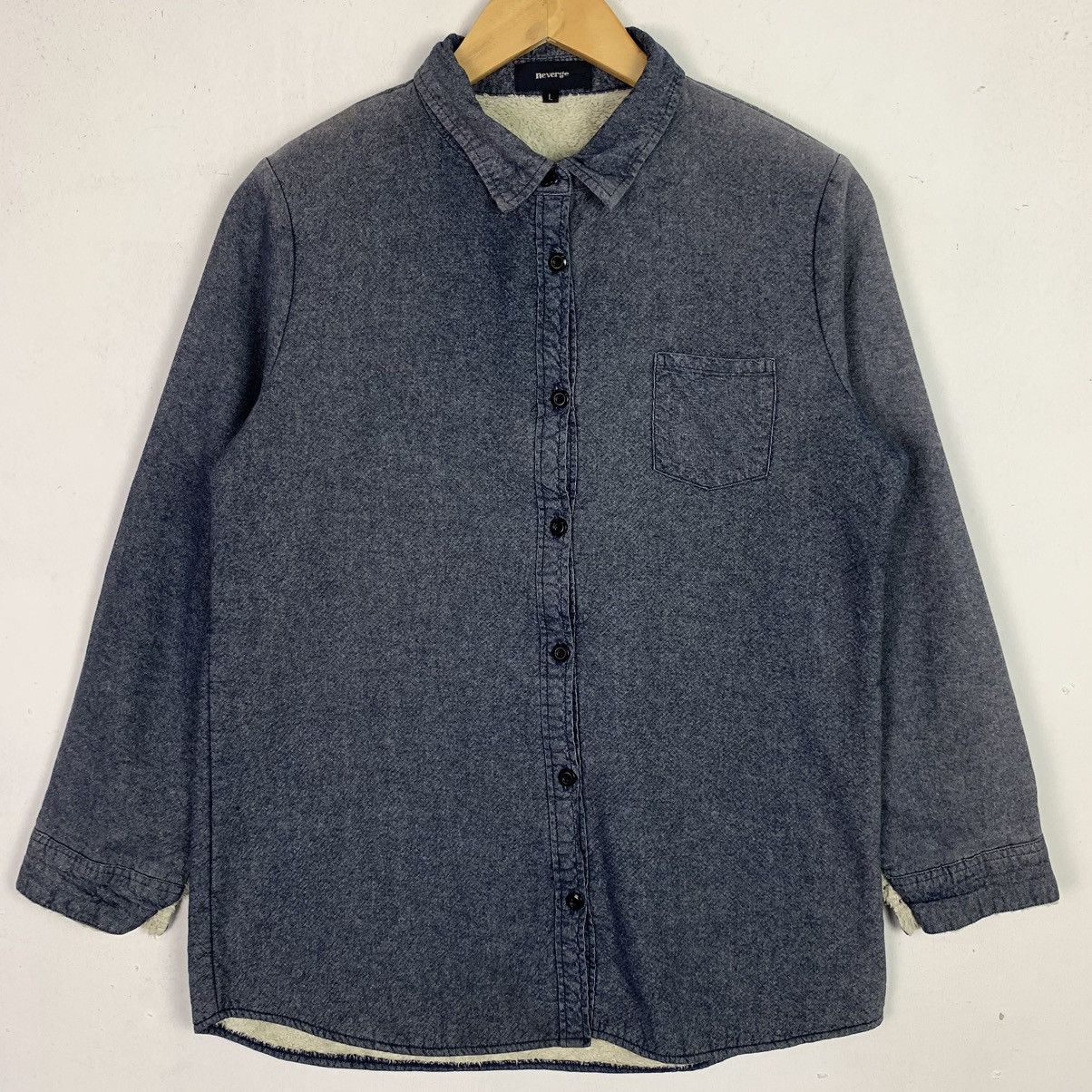 Japanese Brand × Vintage Vintage Neverge Button Up Jeans Shirt Size US L / EU 52-54 / 3 - 1 Thumbnail