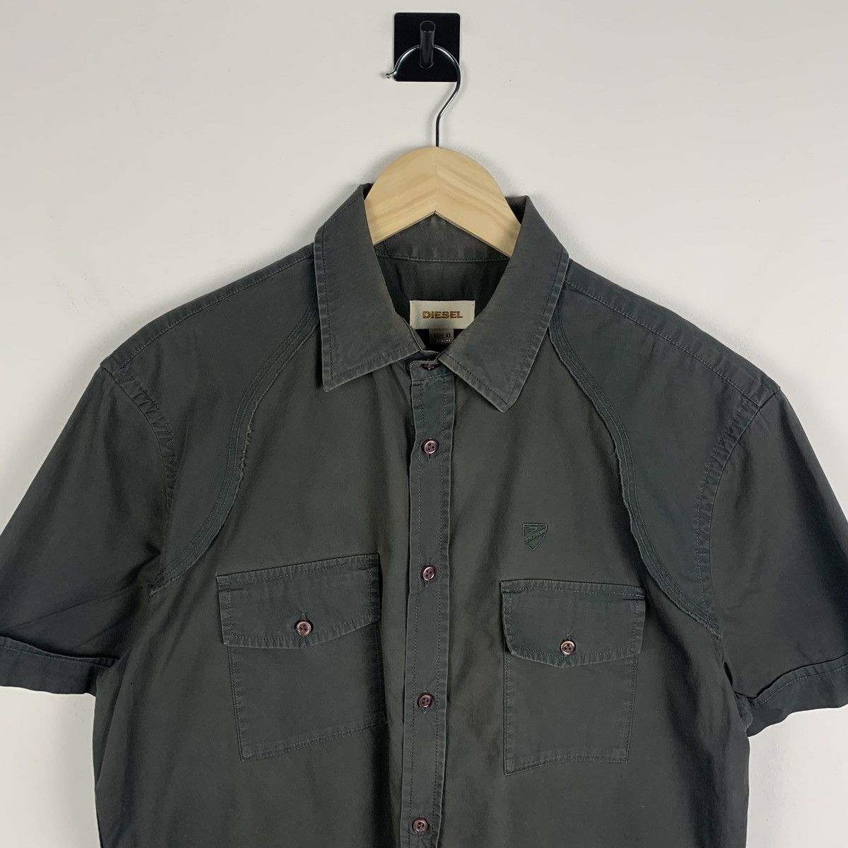 Diesel Vintage Diesel Multipocket Shirt Short Sleeve Size XL Faded Size US XL / EU 56 / 4 - 2 Thumbnail