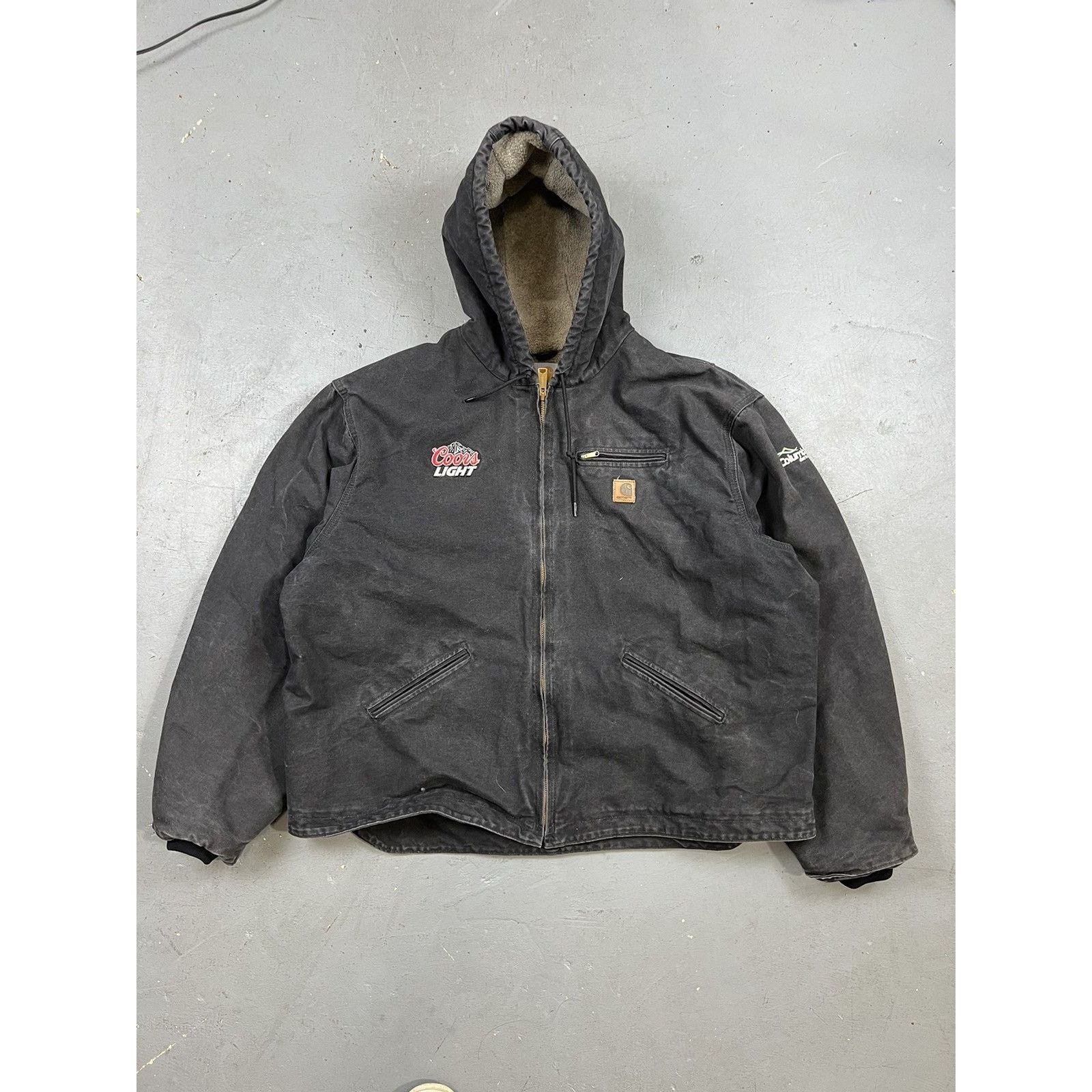 Carhartt Vintage boxy black fleece lined carhartt hooded jacket 3XL Size US XXL / EU 58 / 5 - 2 Thumbnail