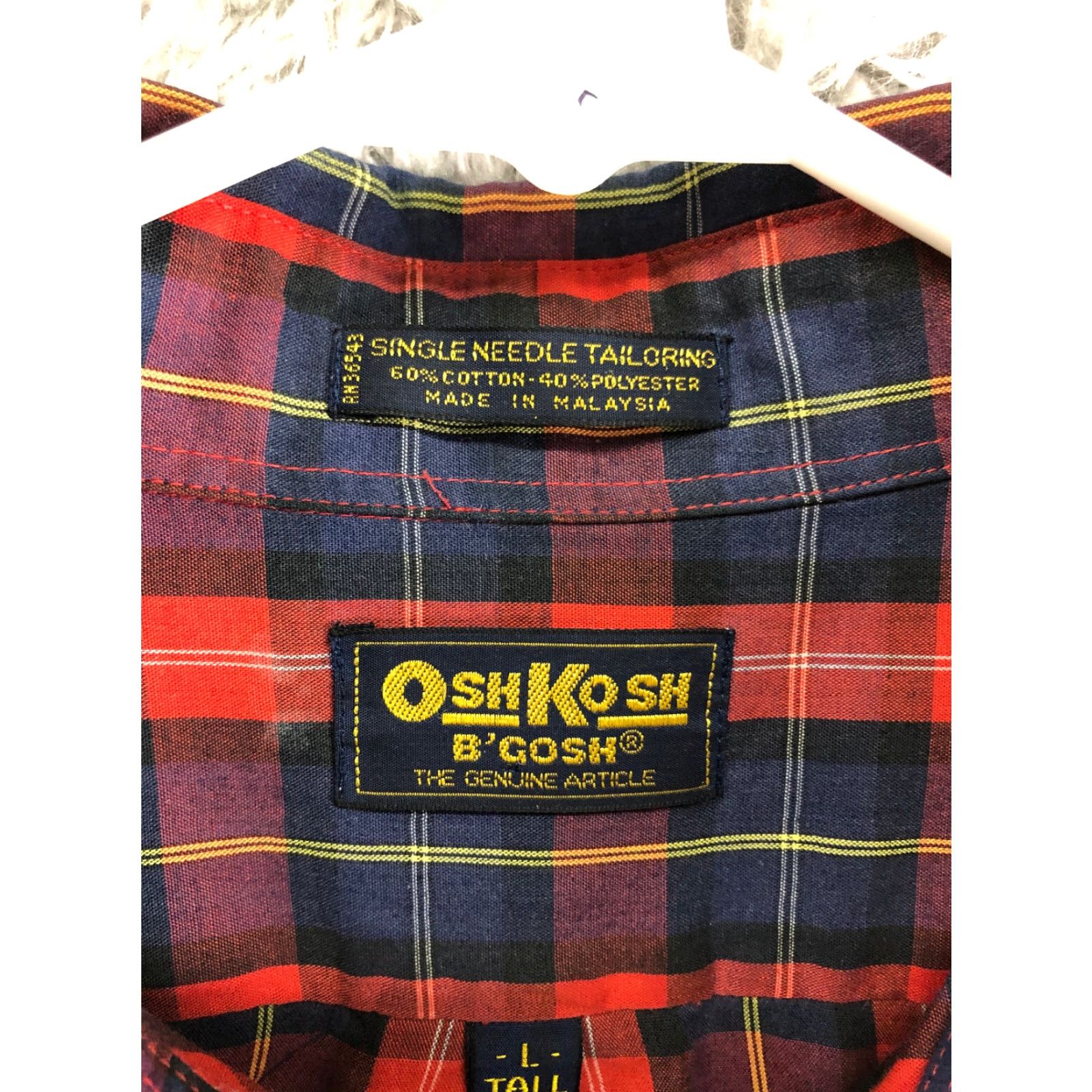 Vintage VINTAGE Osh Kosh B'gosh Mens Large Tall Red Long Sleeve Button-Down Shirt Size US L / EU 52-54 / 3 - 6 Thumbnail