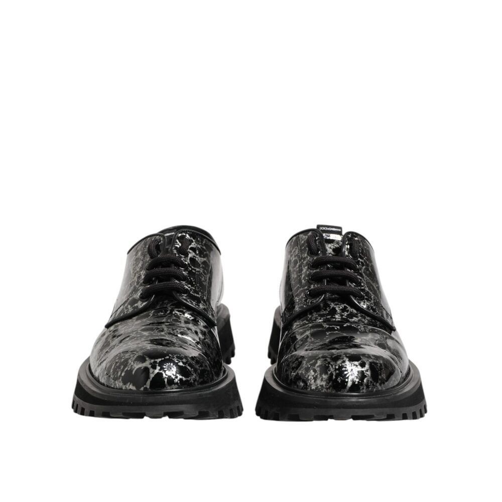 Dolce & Gabbana Dolce & Gabbana Black White Calfskin Chunky Derby Shoes Size US 9 / EU 42 - 2 Thumbnail