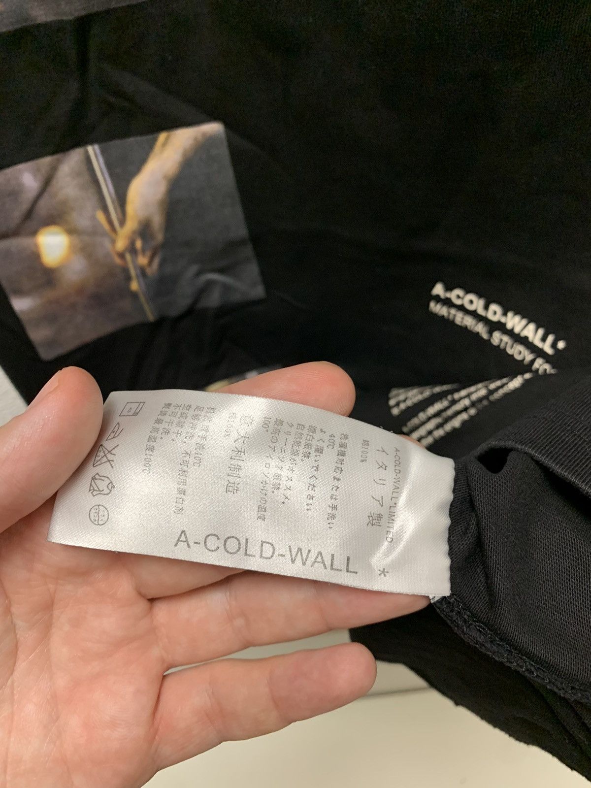 A-COLD-WALL* ACW A COLD WALL material study black full print t-shirt M sz Size US M / EU 48-50 / 2 - 6 Thumbnail