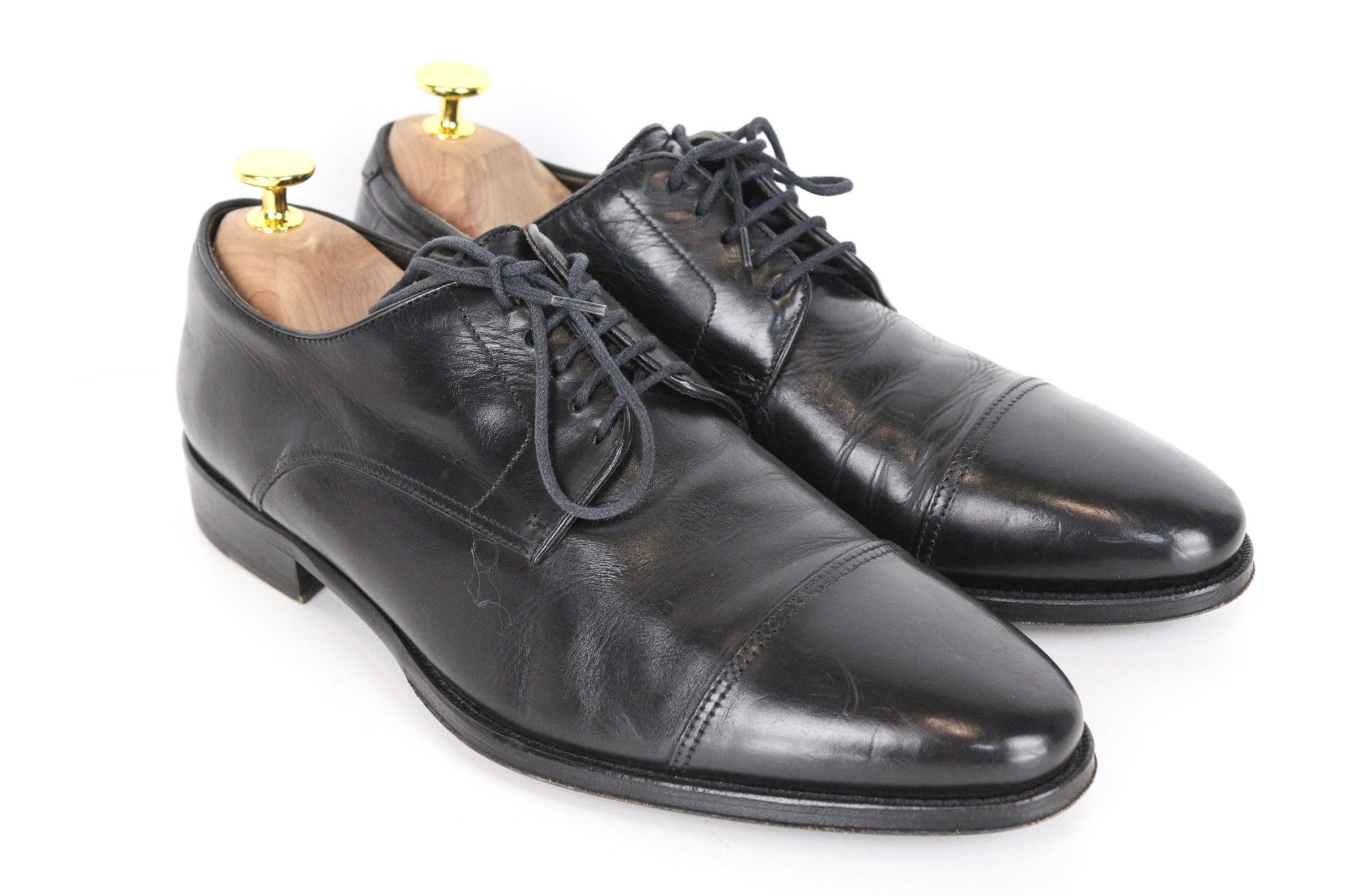 Suitsupply Eu40 Black Leather Low-Top Laced Formal 73051 Shoes, Men's
