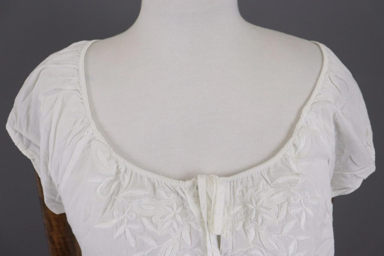 Designer Emily Van Den Bergh White Floral Blouse Shirt Size 40 Size M / US 6-8 / IT 42-44 - 7 Thumbnail