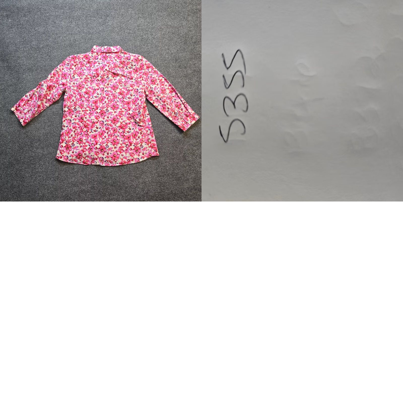 Lands' End Lands' End Top Shirt Womens 12 Pink Floral Collared Button 3/4 Sleeve Casual Blouse Size XL / US 12-14 / IT 48-50 - 8 Thumbnail