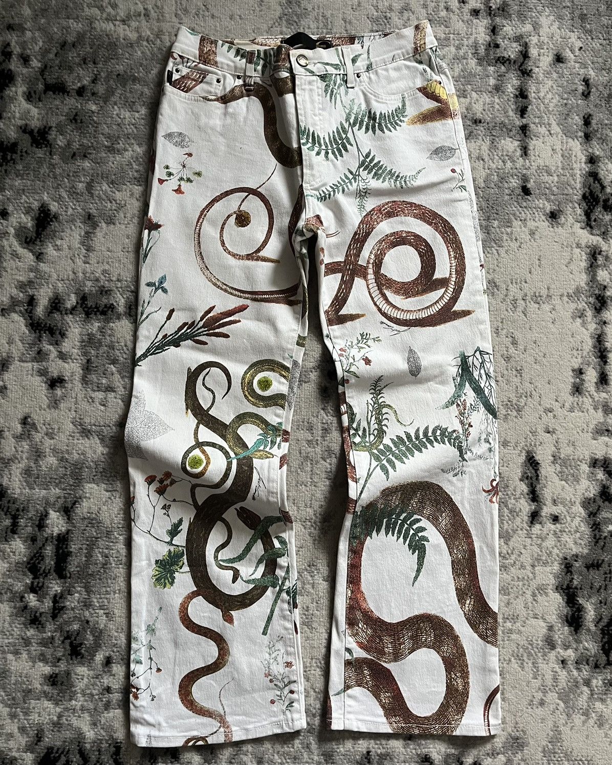 image of Archival Clothing x Just Cavalli 00S Cavalli White Natural Mystery Pants, Women's (Size 26)