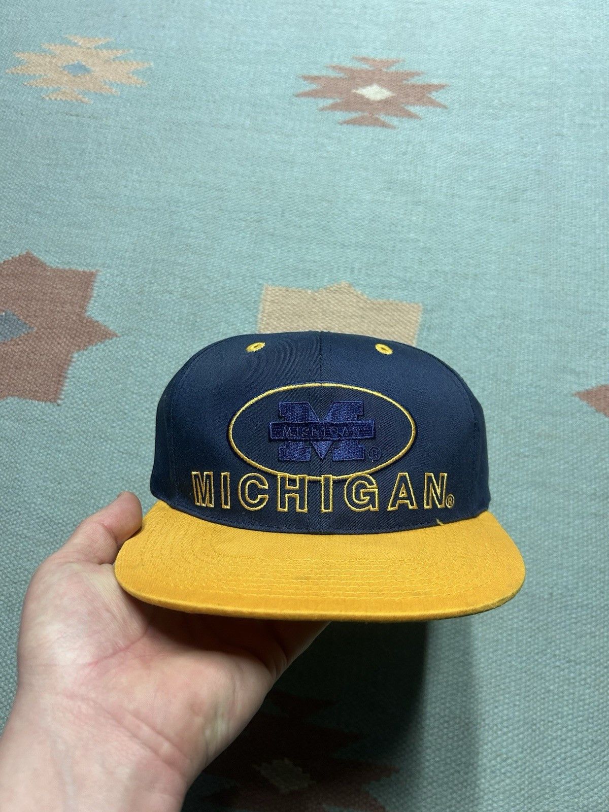 Vintage Vtg 90s snapback hat University of Michigan wolverines NCAA Size ONE SIZE - 2 Thumbnail