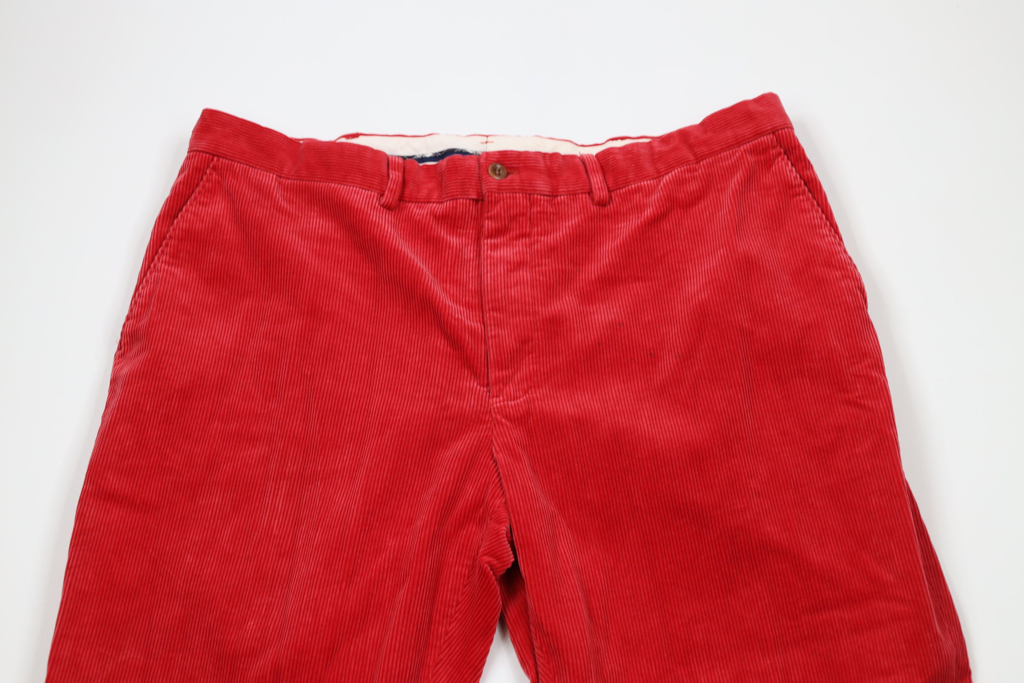 Ralph Lauren × Vintage Vintage 90s Ralph Lauren Wide Leg Corduroy Chino Pants Red Size US 36 / EU 52 - 2 Thumbnail