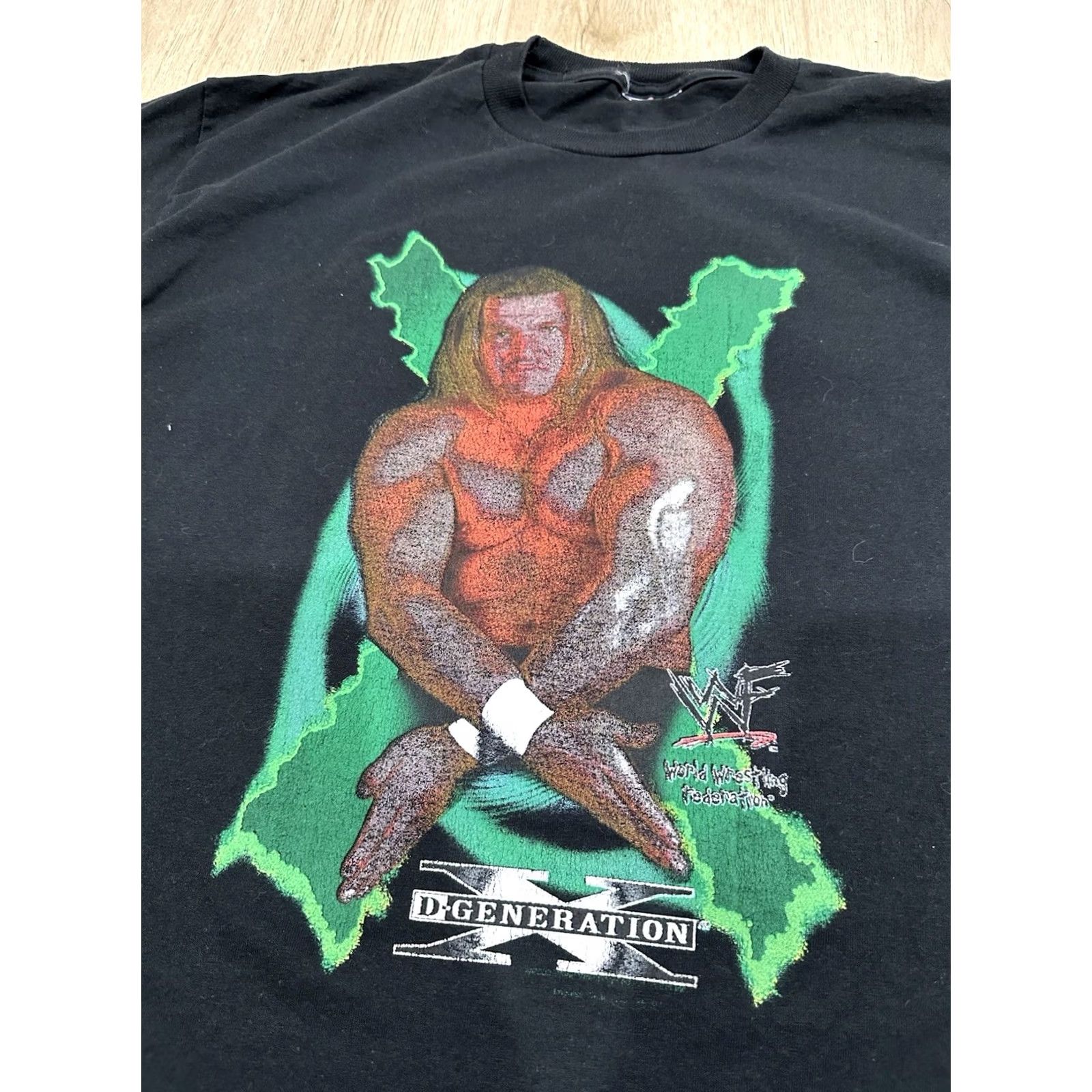 Vintage VINTAGE WWF Triple H T-Shirt Mens Wrestling Short Sleeve Black 100% Cotton L Logo Graphic Print Sports USA 00s WWF Wrestler Combo Tee Size US L / EU 52-54 / 3 - 4 Thumbnail