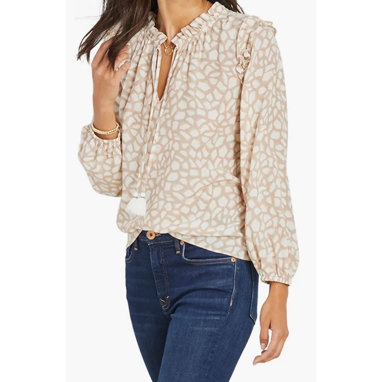 Vineyard Vines Vineyard Vines Shirt XL New Ruffle Top Animal Geo Print Size XL / US 12-14 / IT 48-50 - 10 Thumbnail