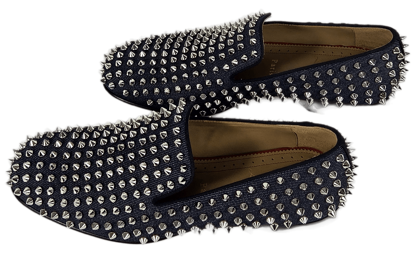 Christian Louboutin Rollerboy Spikes Flat Denim/GG Loafers Size US 6 / EU 39 - 4 Thumbnail
