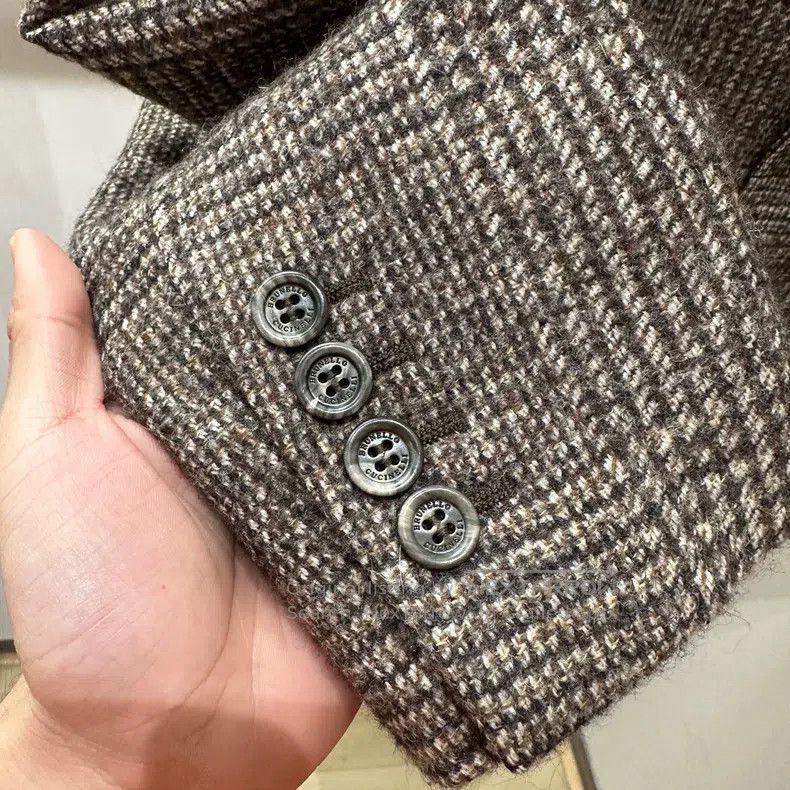 Brunello Cucinelli Brunello Cucinelli Alpaca wool tweed suit jacket Size 46L - 6 Thumbnail