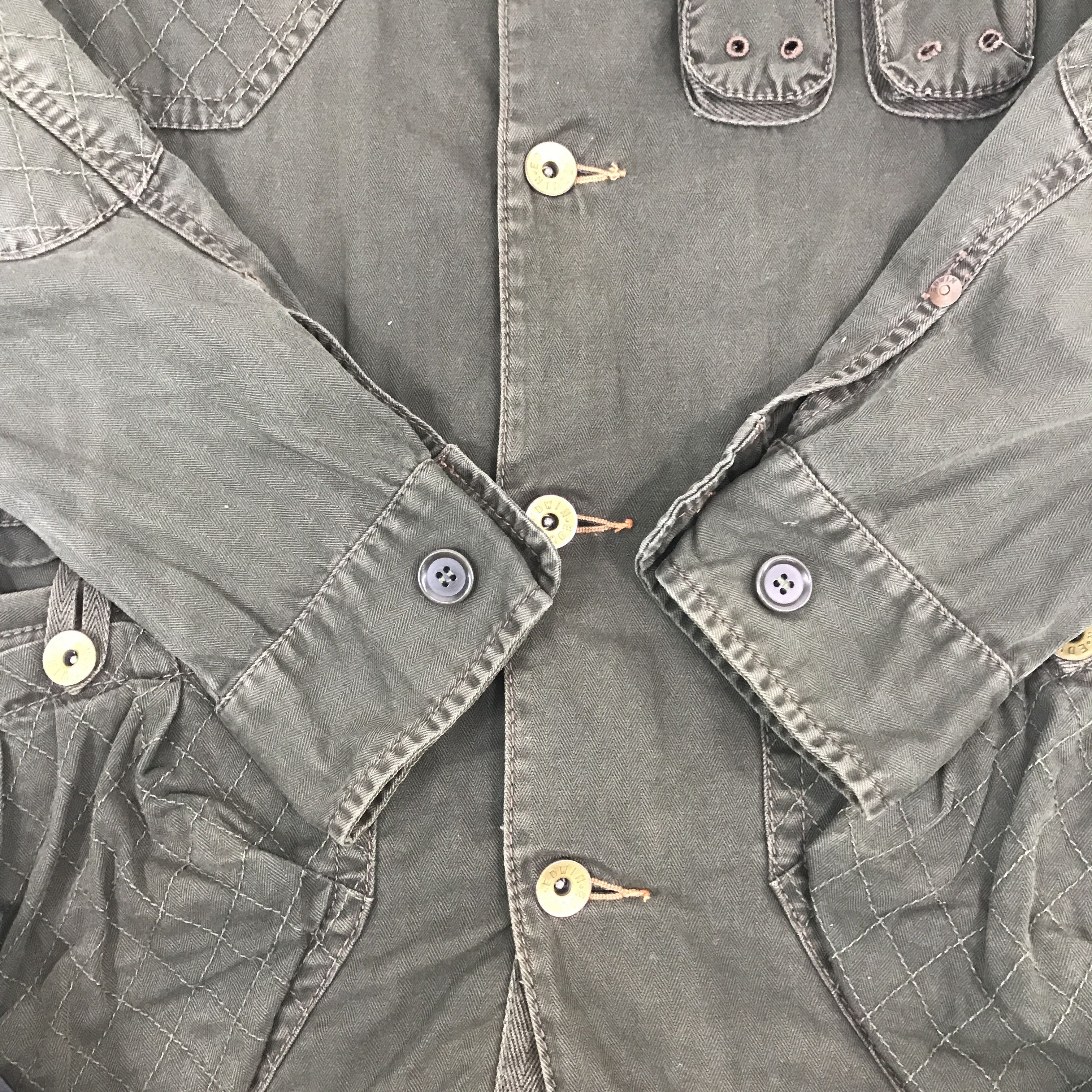 Edwin × Japanese Brand × Vintage Vintage Edwin button multi pocket green Jacket Size US M / EU 48-50 / 2 - 7 Thumbnail