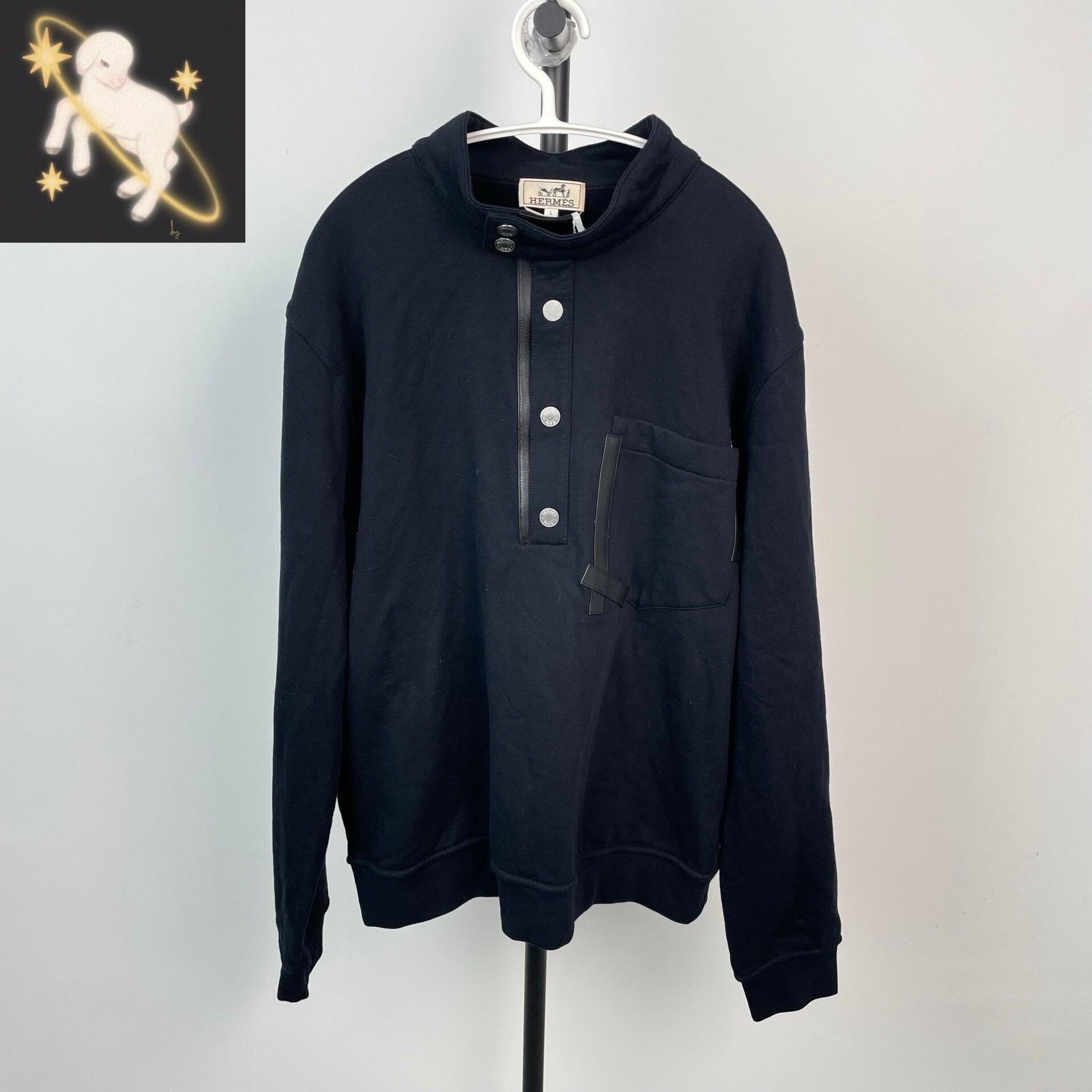 Hermes Hermes Thermal Black Hoodie L Women Size L / US 10 / IT 46 - 1 Thumbnail