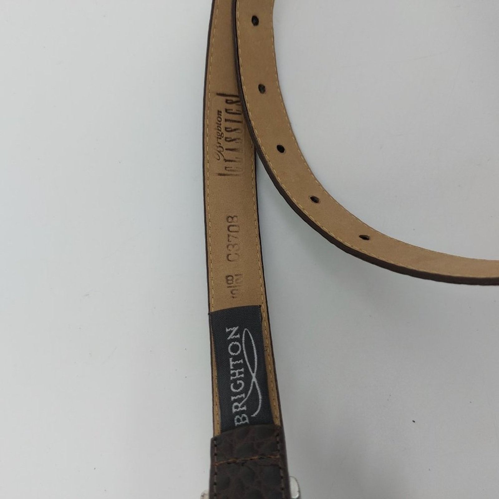 Brighton Vintage Brighton Classic Brown Genuine Leather Belt Size 26 - 4 Thumbnail